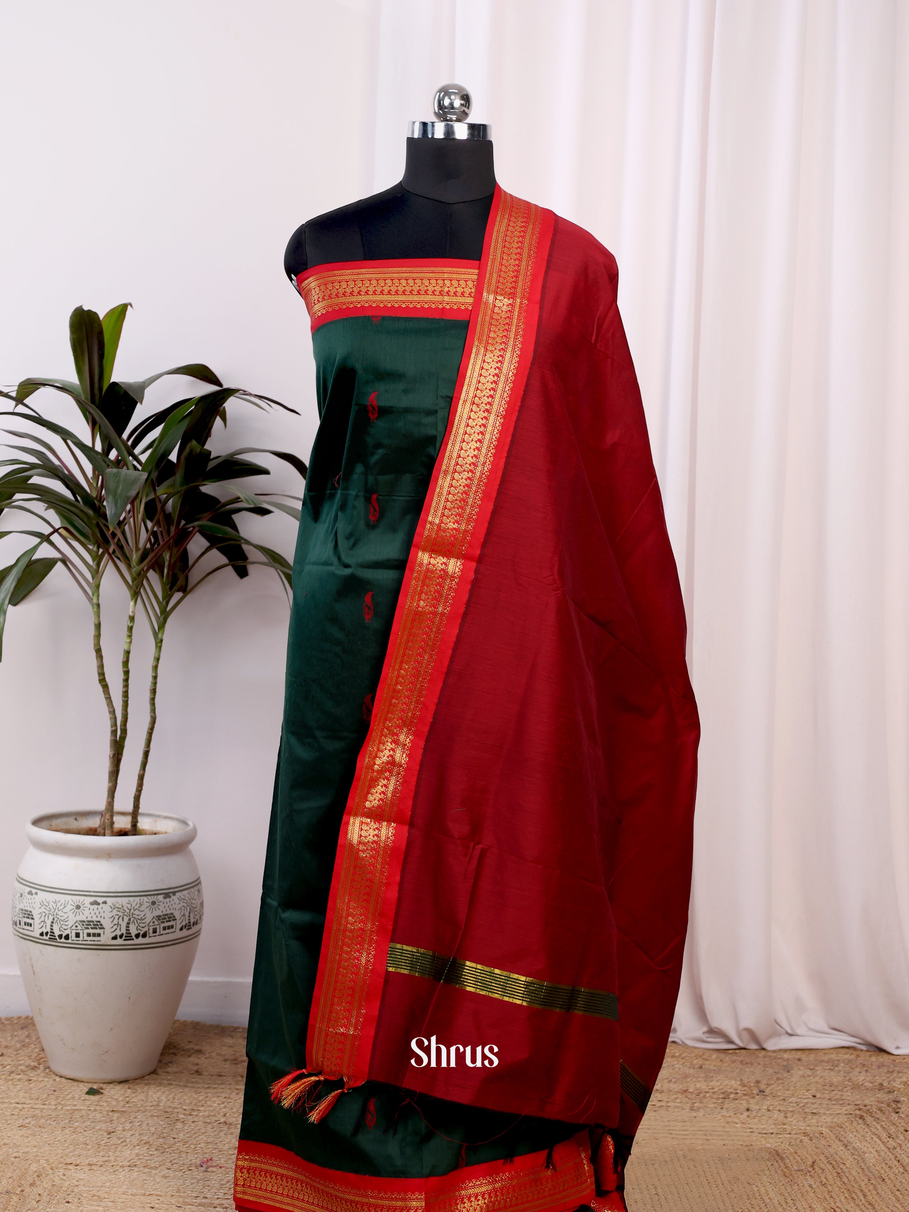 CJS11022 - Kalyani Cotton salwar unstitch - Shop on Shrus.com