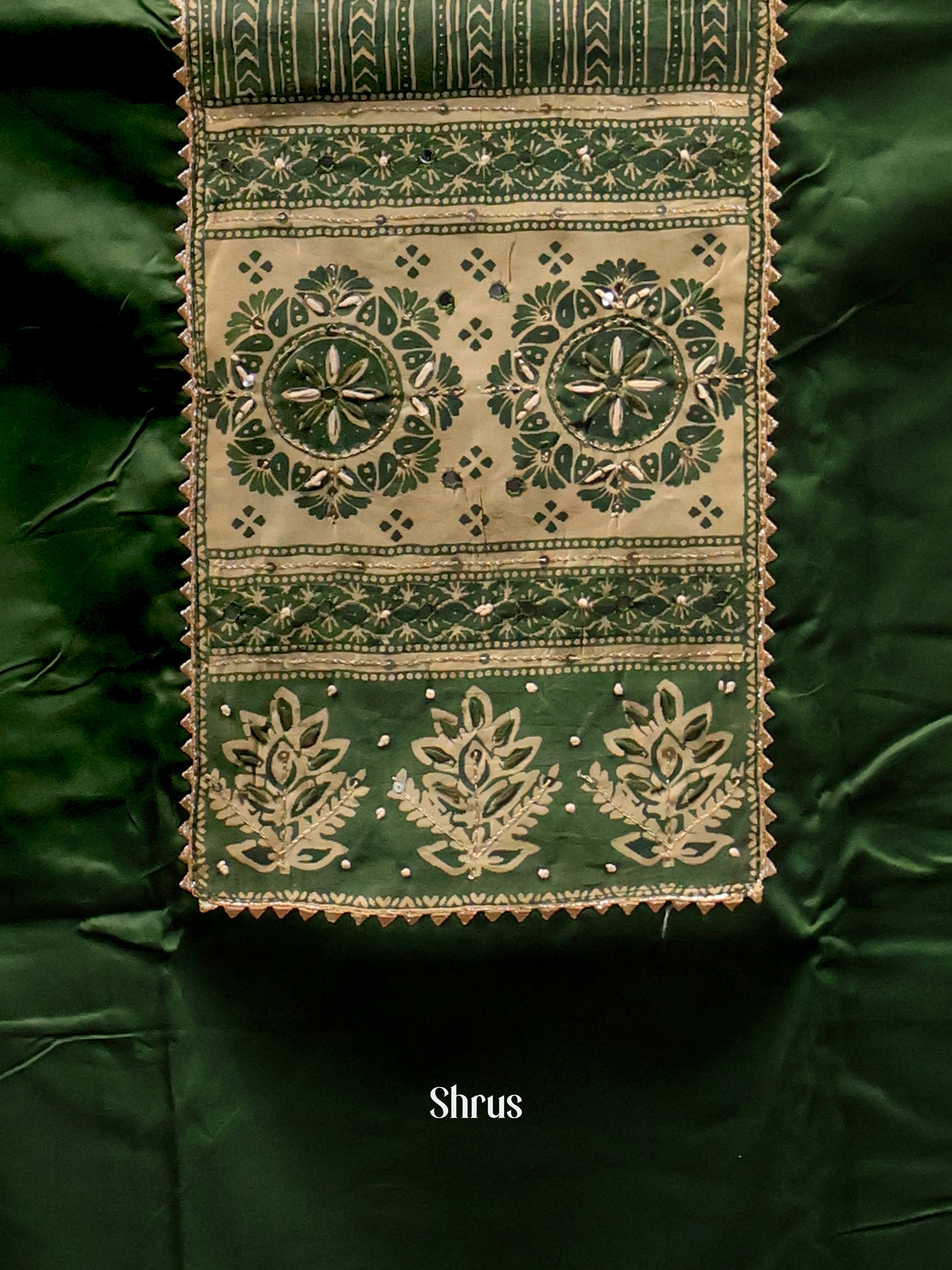 Green & Cream - Cotton salwar - Shop on Shrus.com