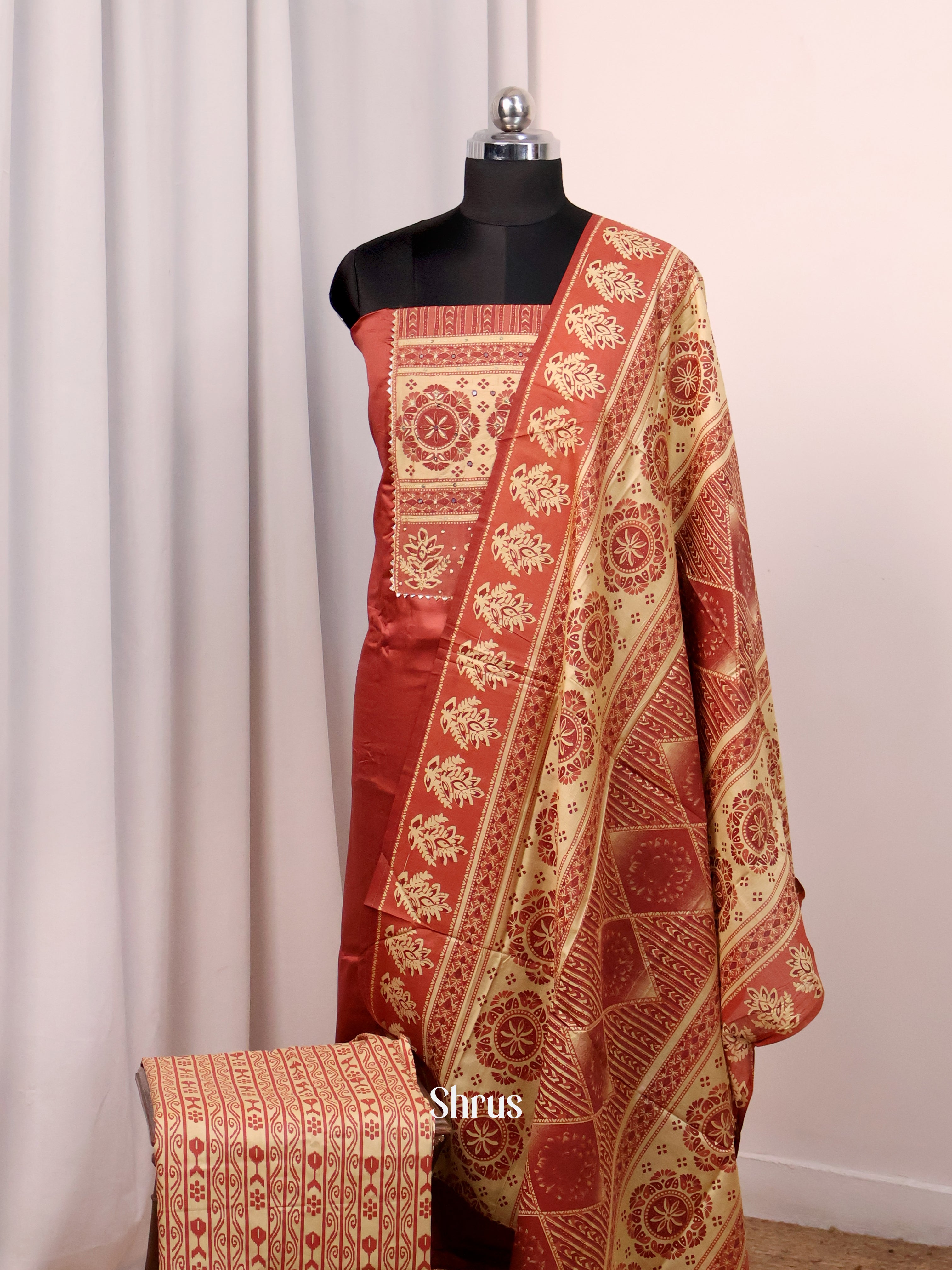 Brick & Cream - Cotton salwar - Shop on Shrus.com