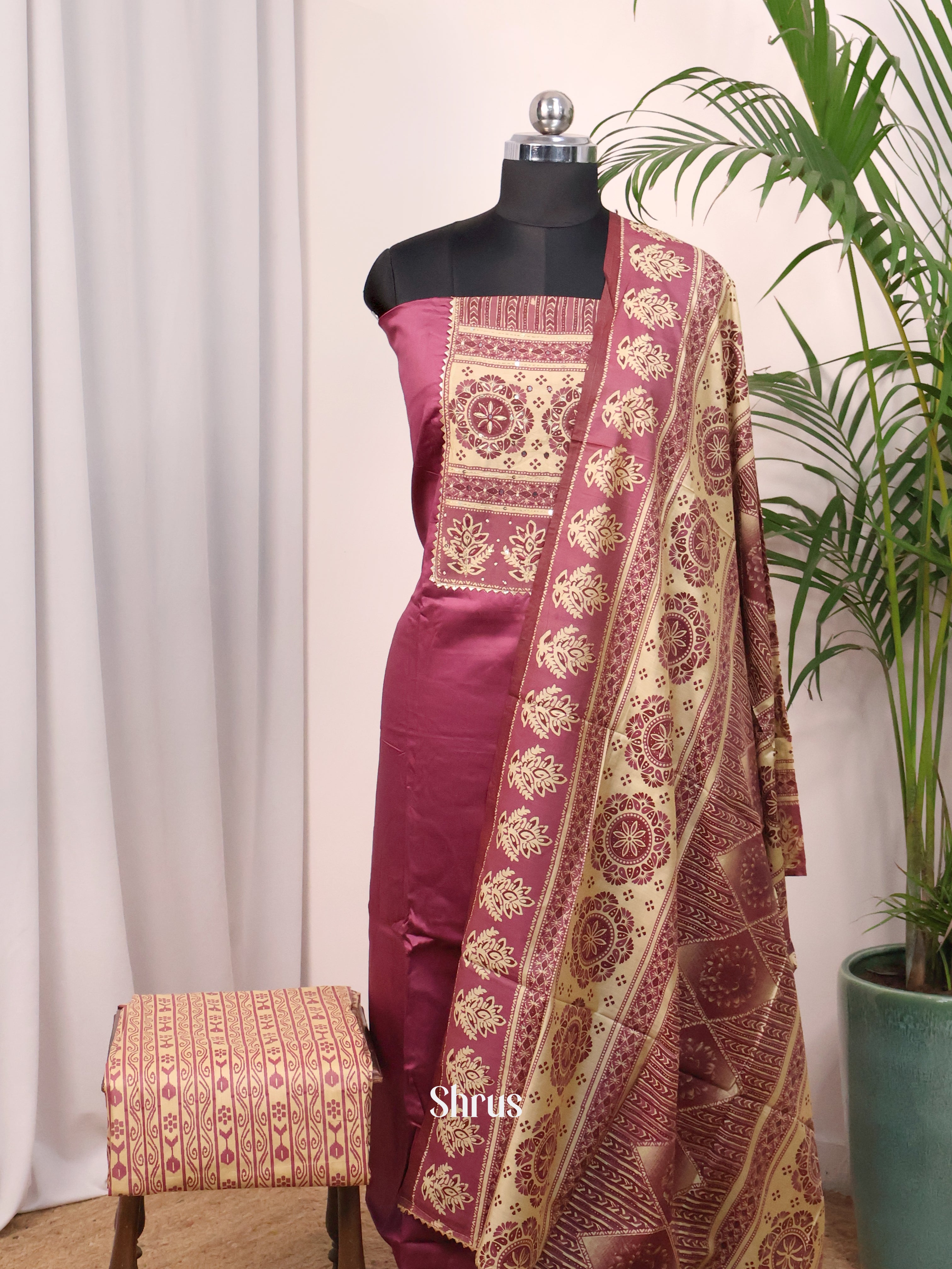 Onion Pink- Cotton salwar - Shop on Shrus.com