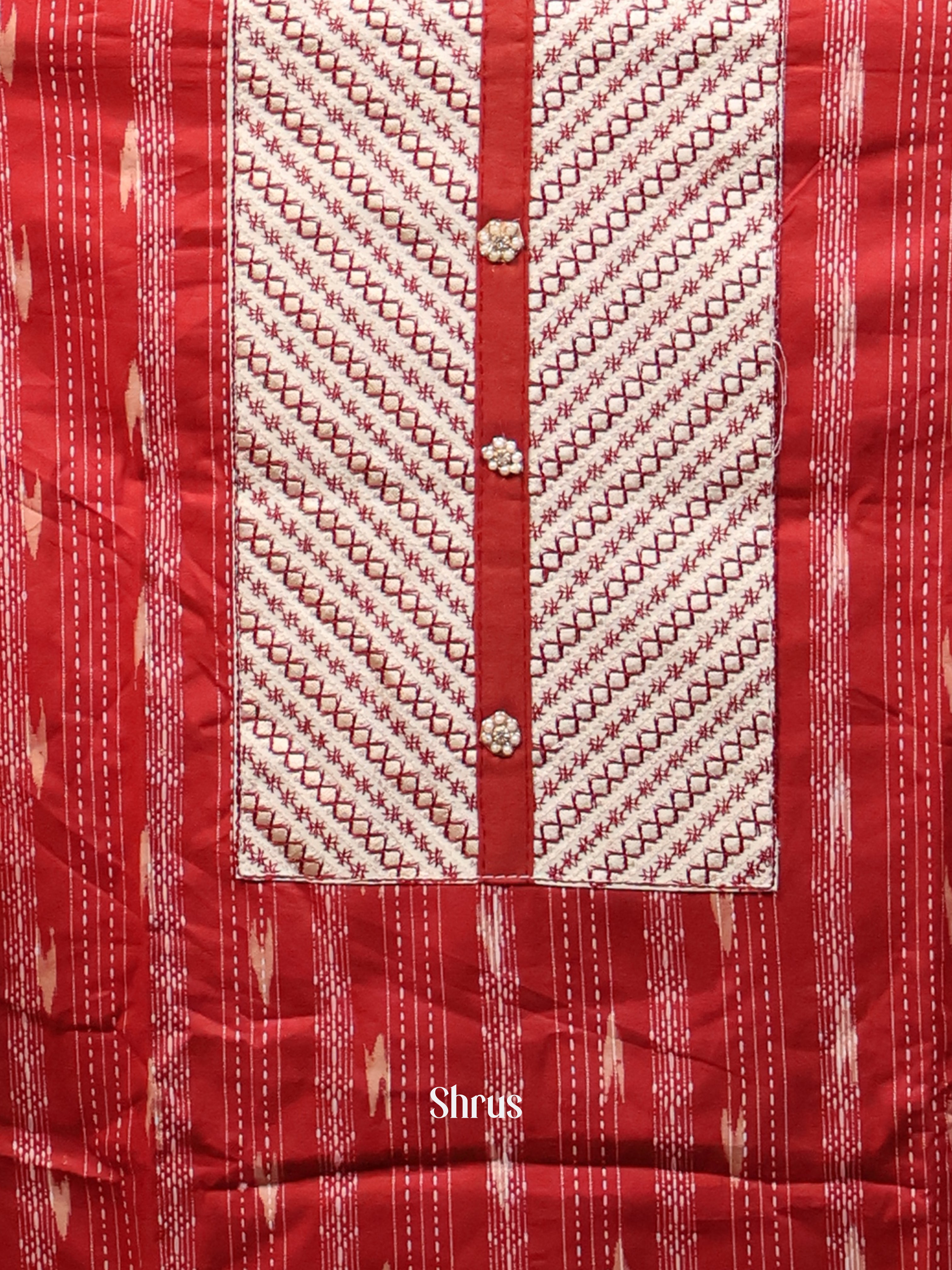 Red & White - Cotton salwar - Shop on Shrus.com