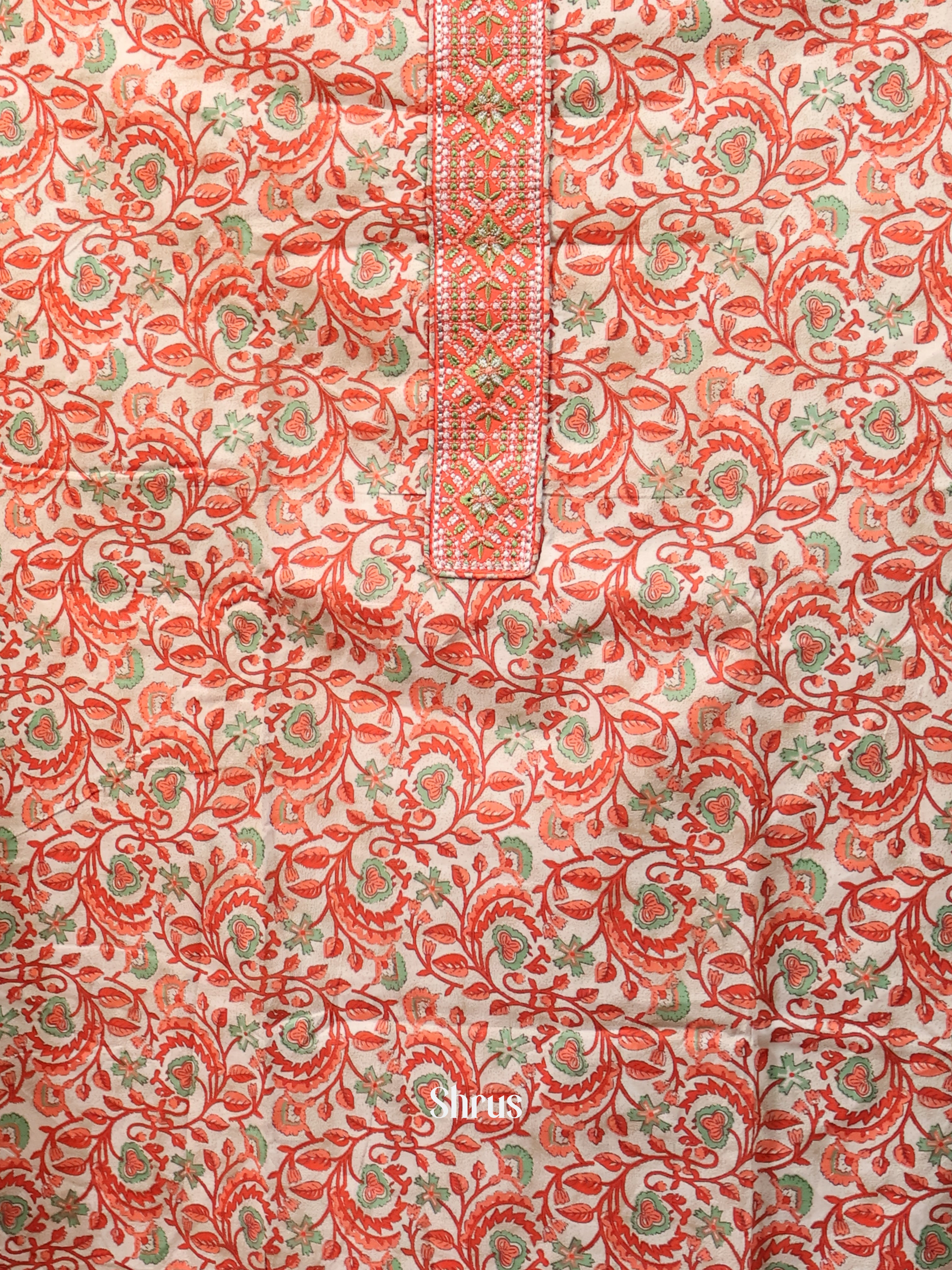 Orange - Cotton salwar - Shop on Shrus.com