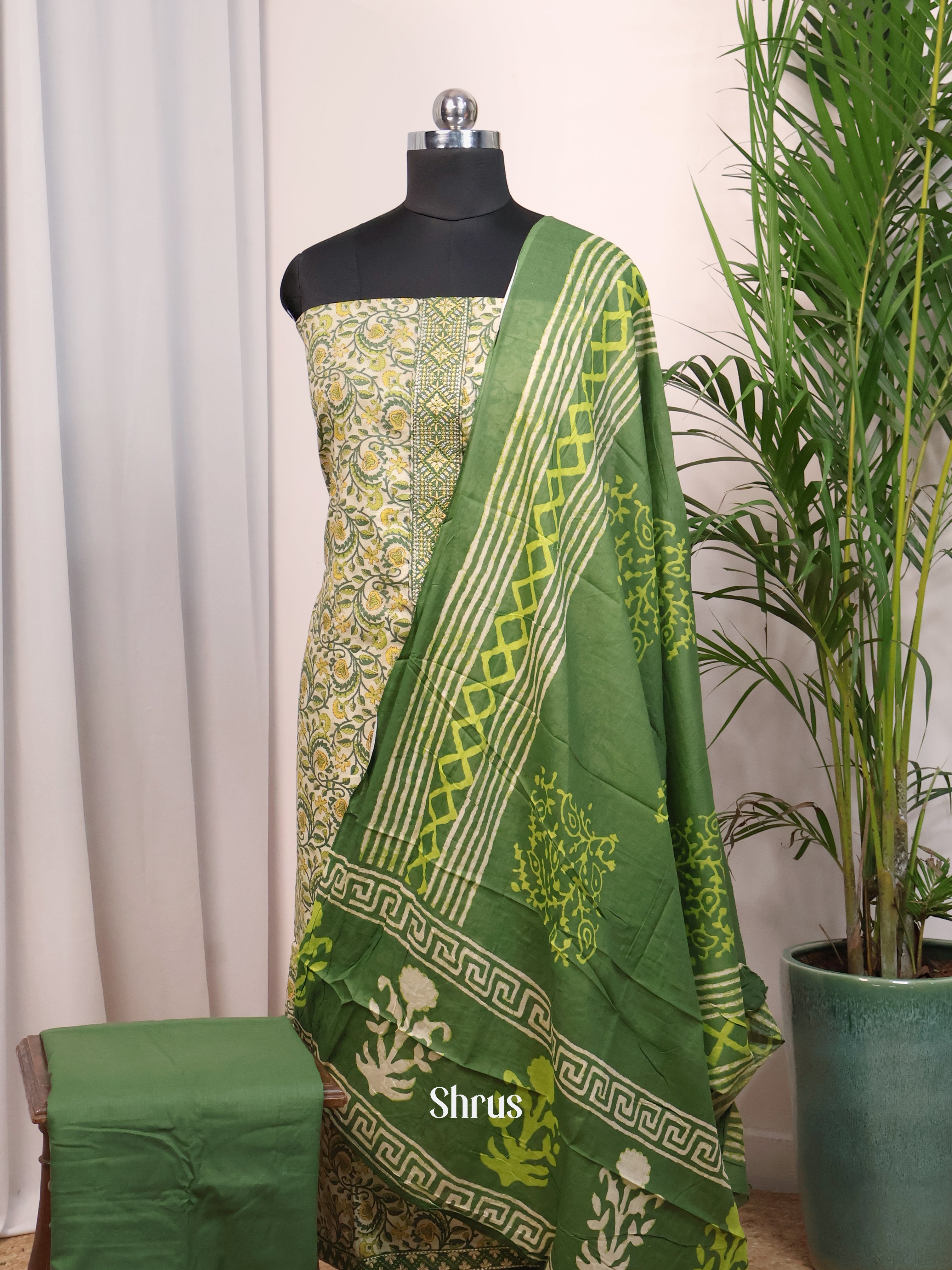 Leaf Green - Cotton salwar - Shop on Shrus.com