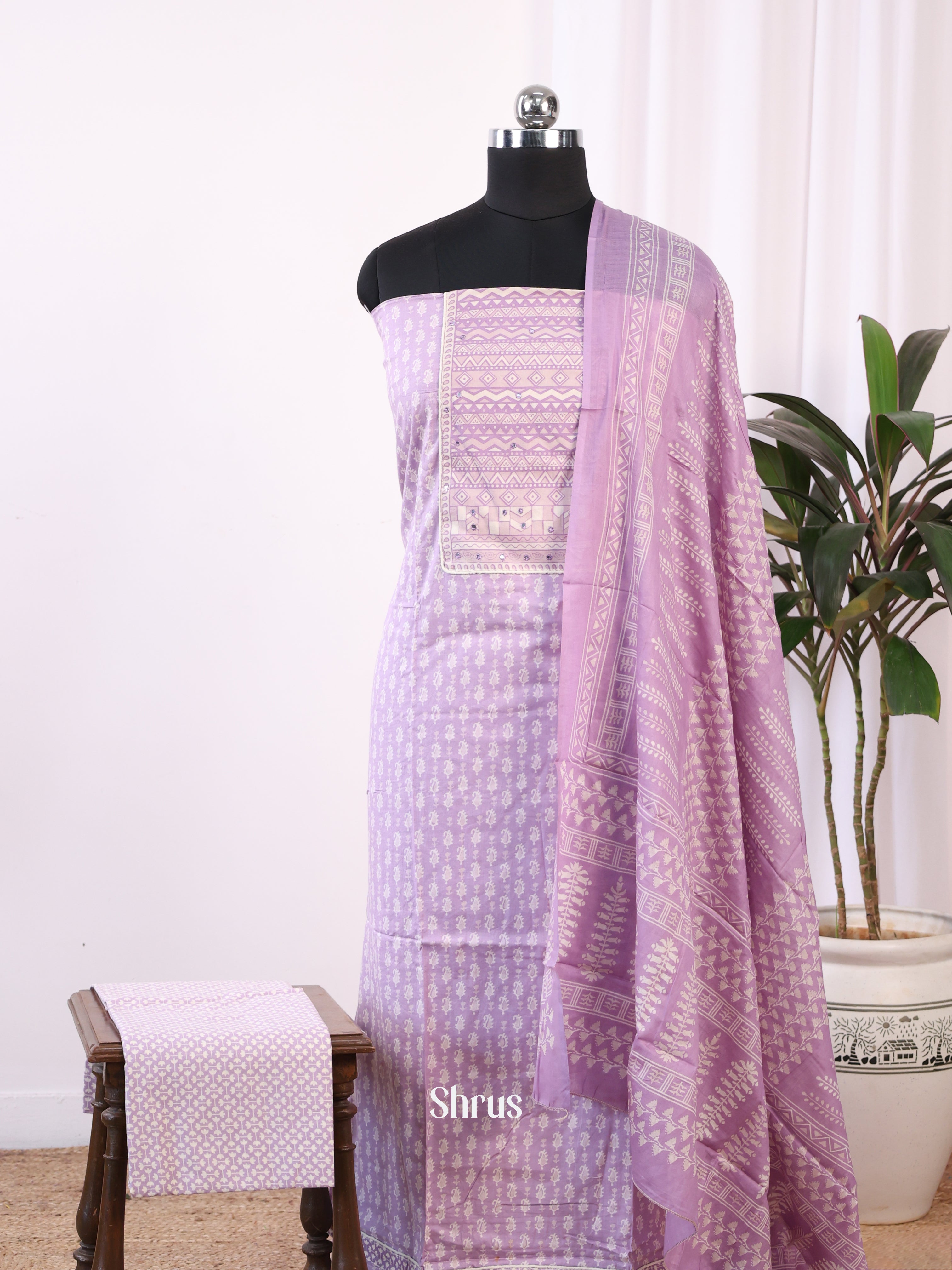 Purple - Cotton salwar - Shop on Shrus.com