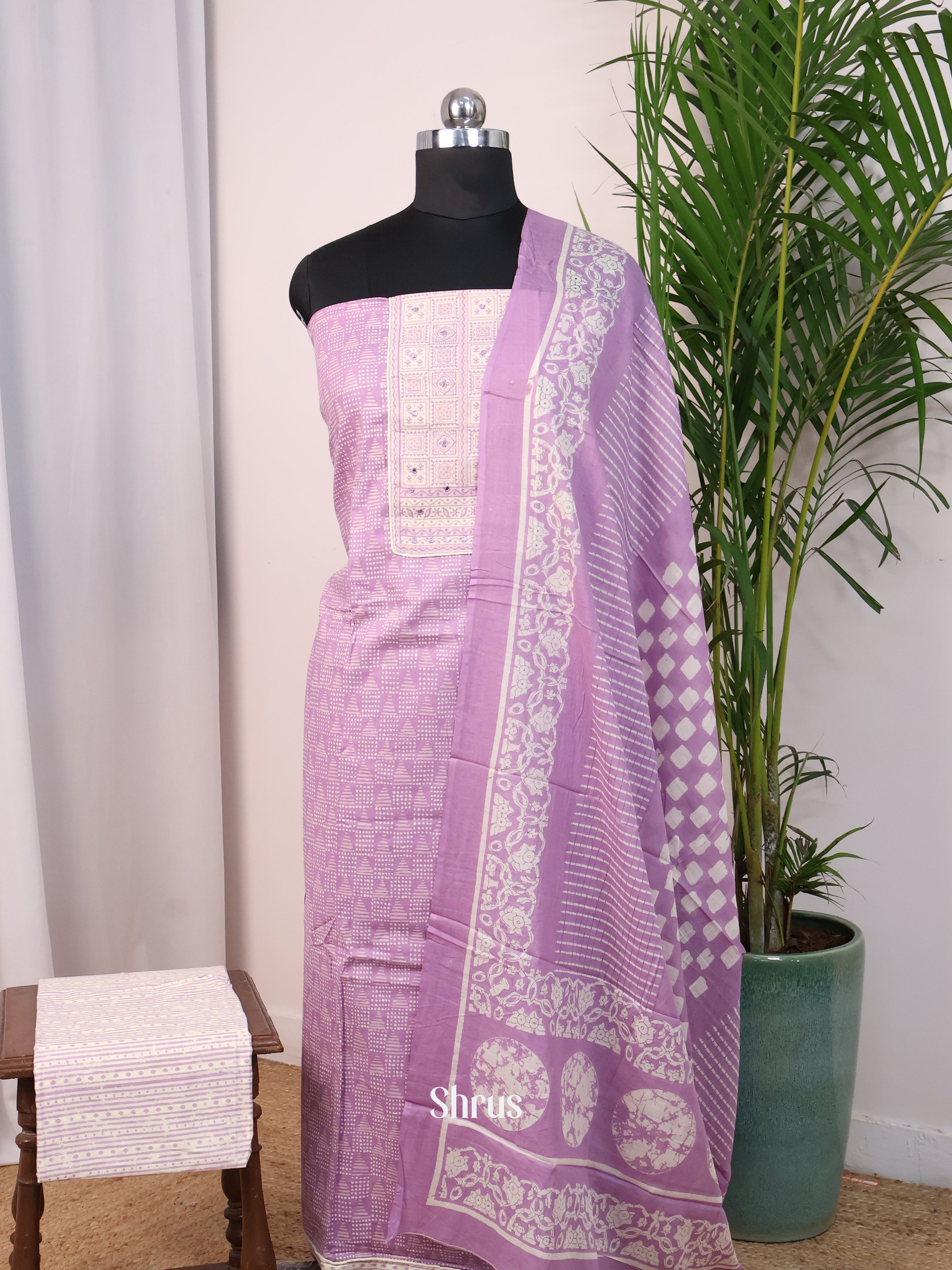 Purple - Cotton salwar - Shop on Shrus.com