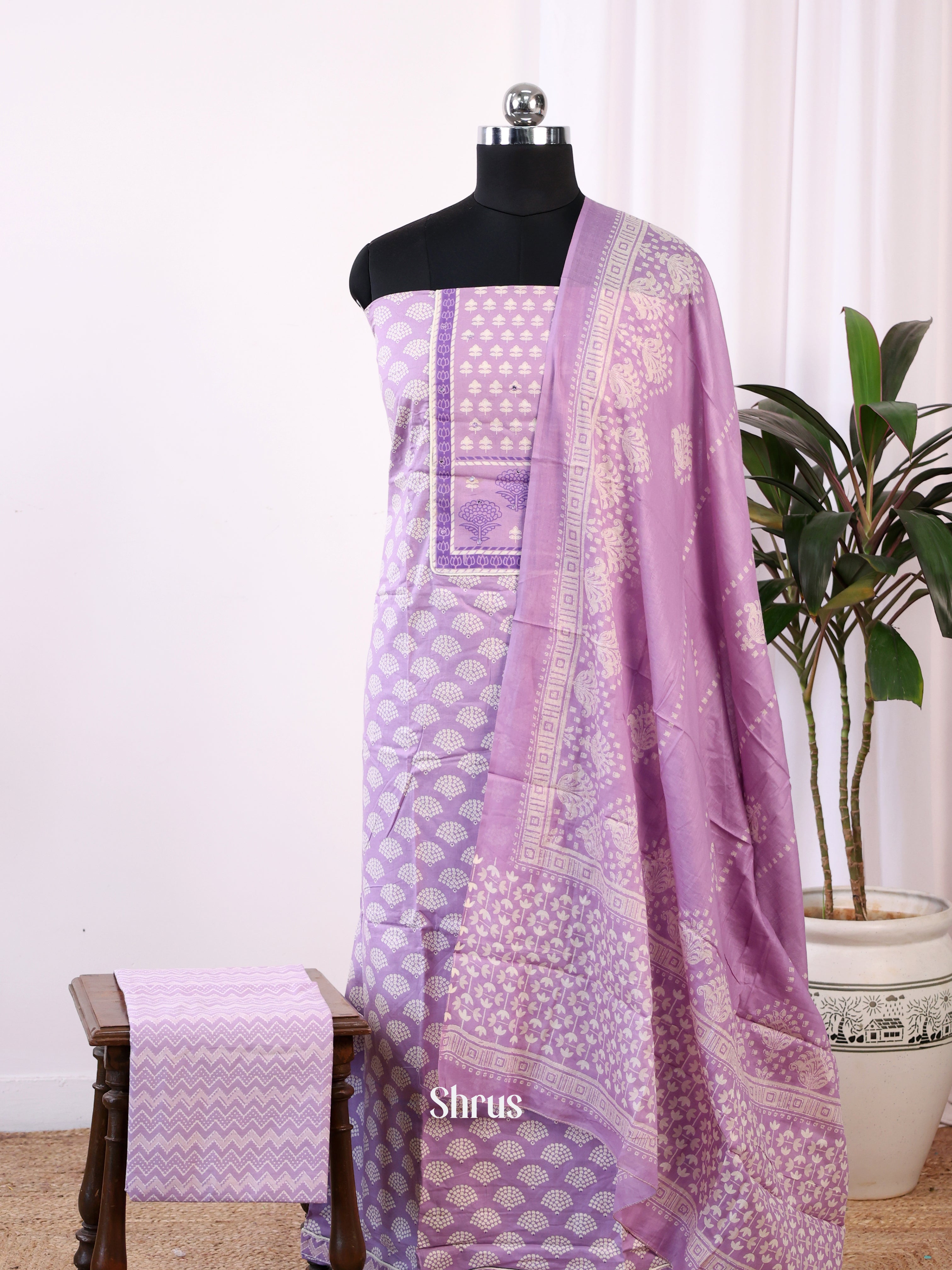 Purple - Cotton salwar - Shop on Shrus.com