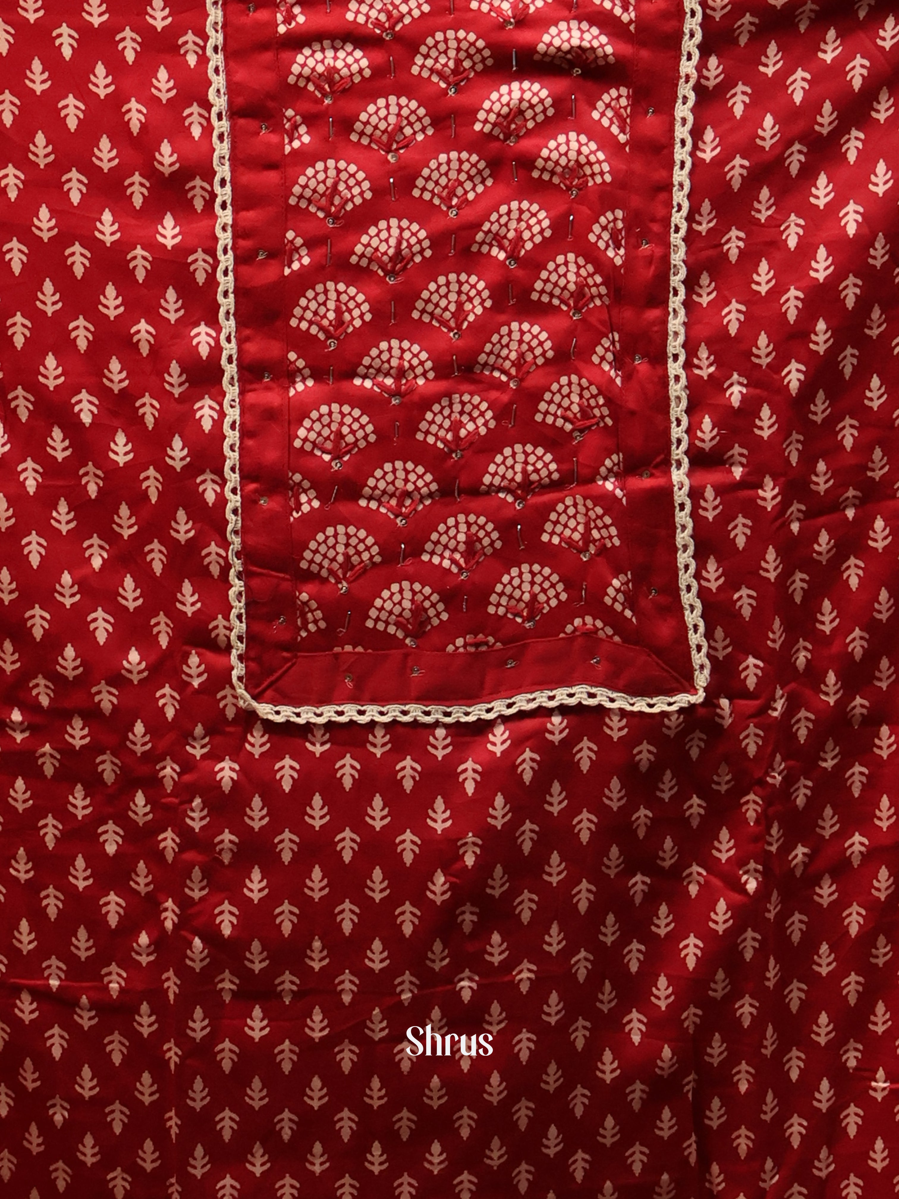Red - Cotton salwar - Shop on Shrus.com