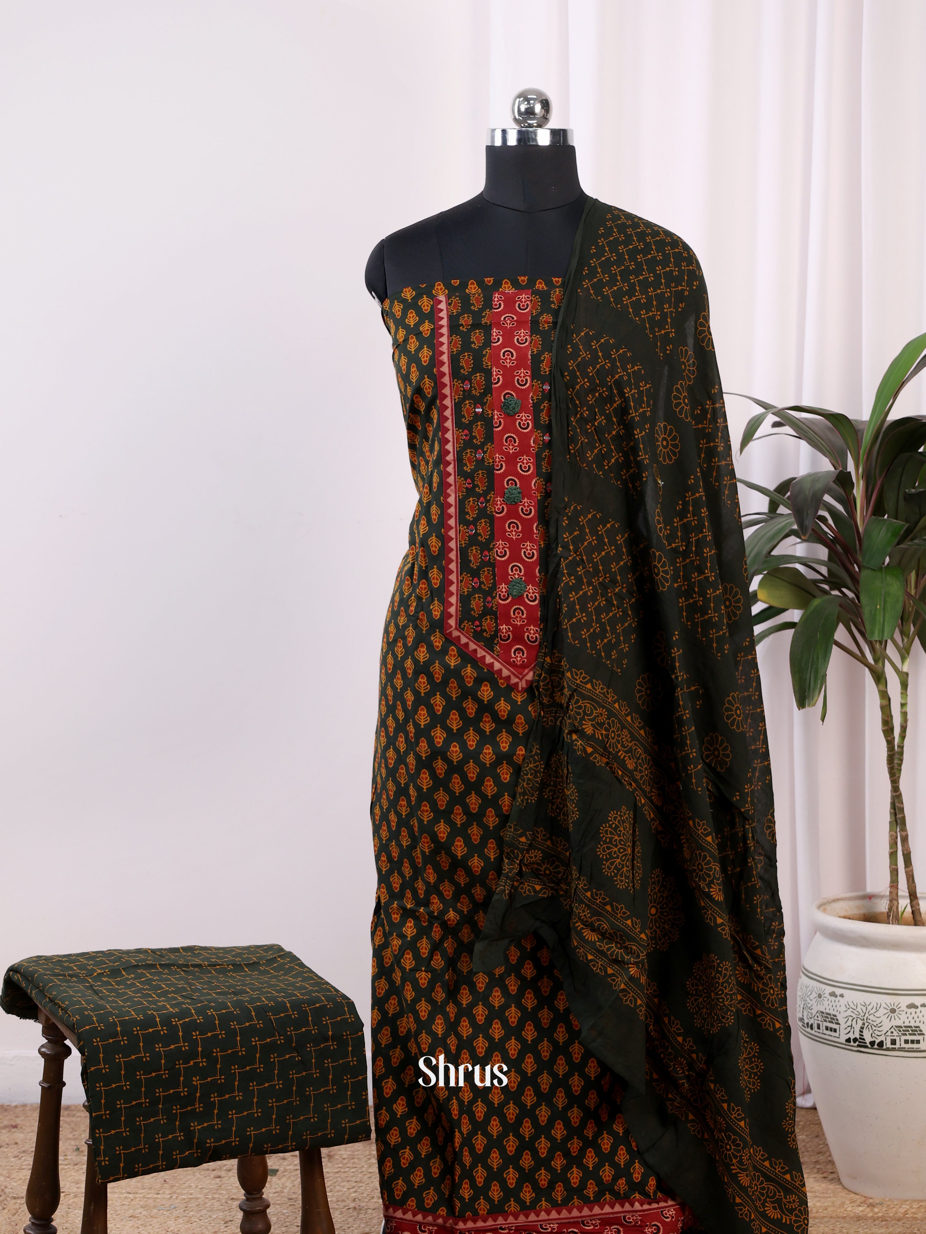 Green - Cotton salwar - Shop on Shrus.com