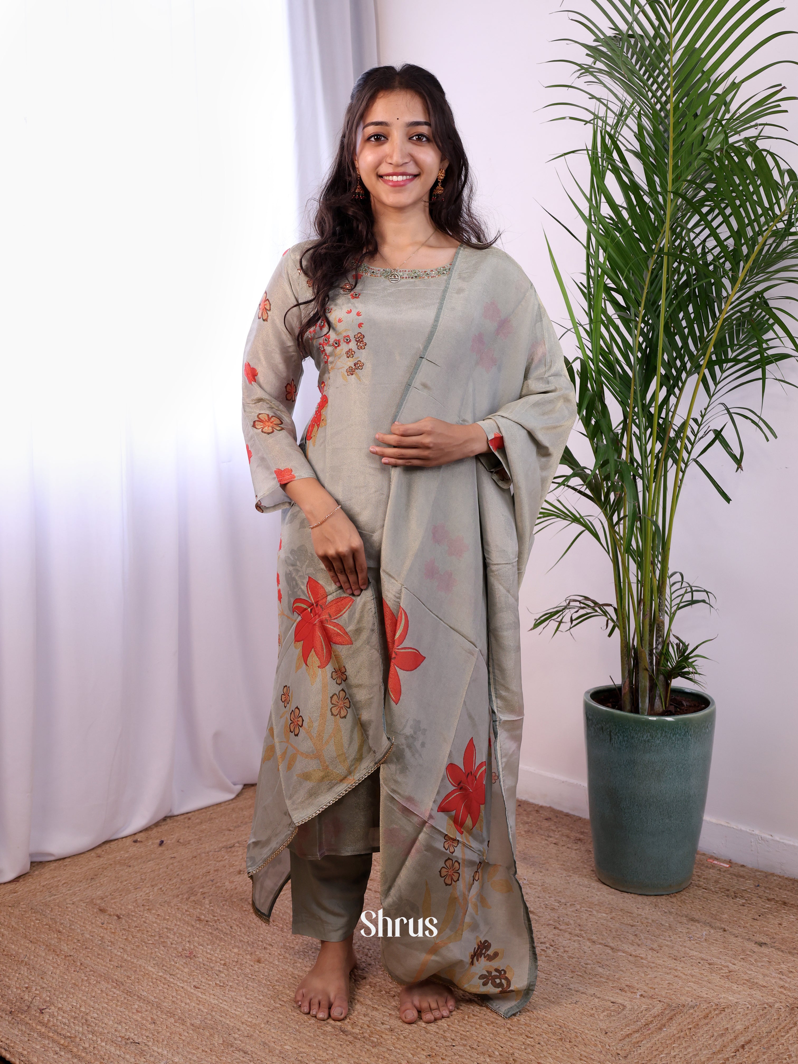 Grey - digital printed 3pcReadymade Suits - Shop on Shrus.com