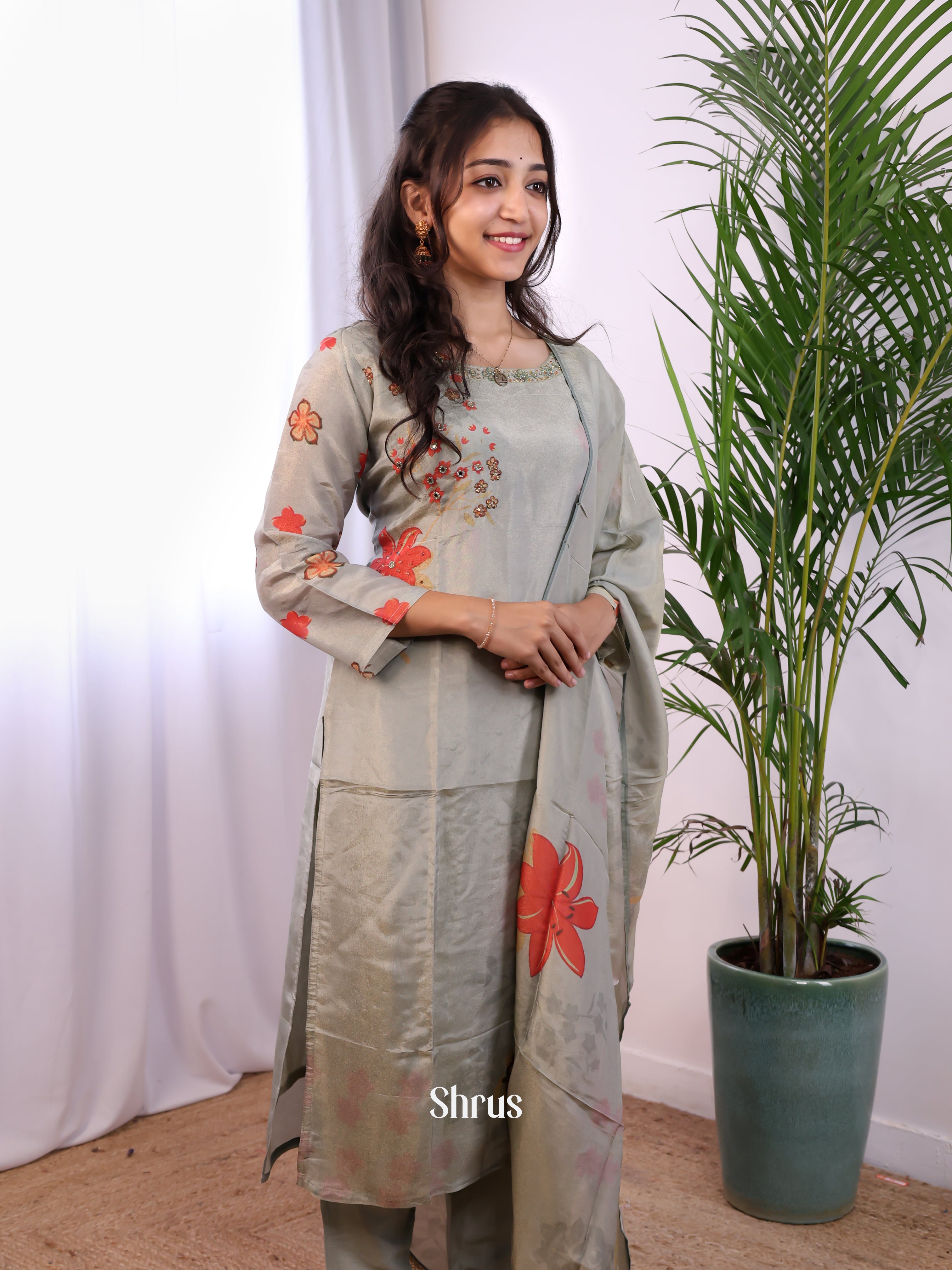 Grey - digital printed 3pcReadymade Suits - Shop on Shrus.com