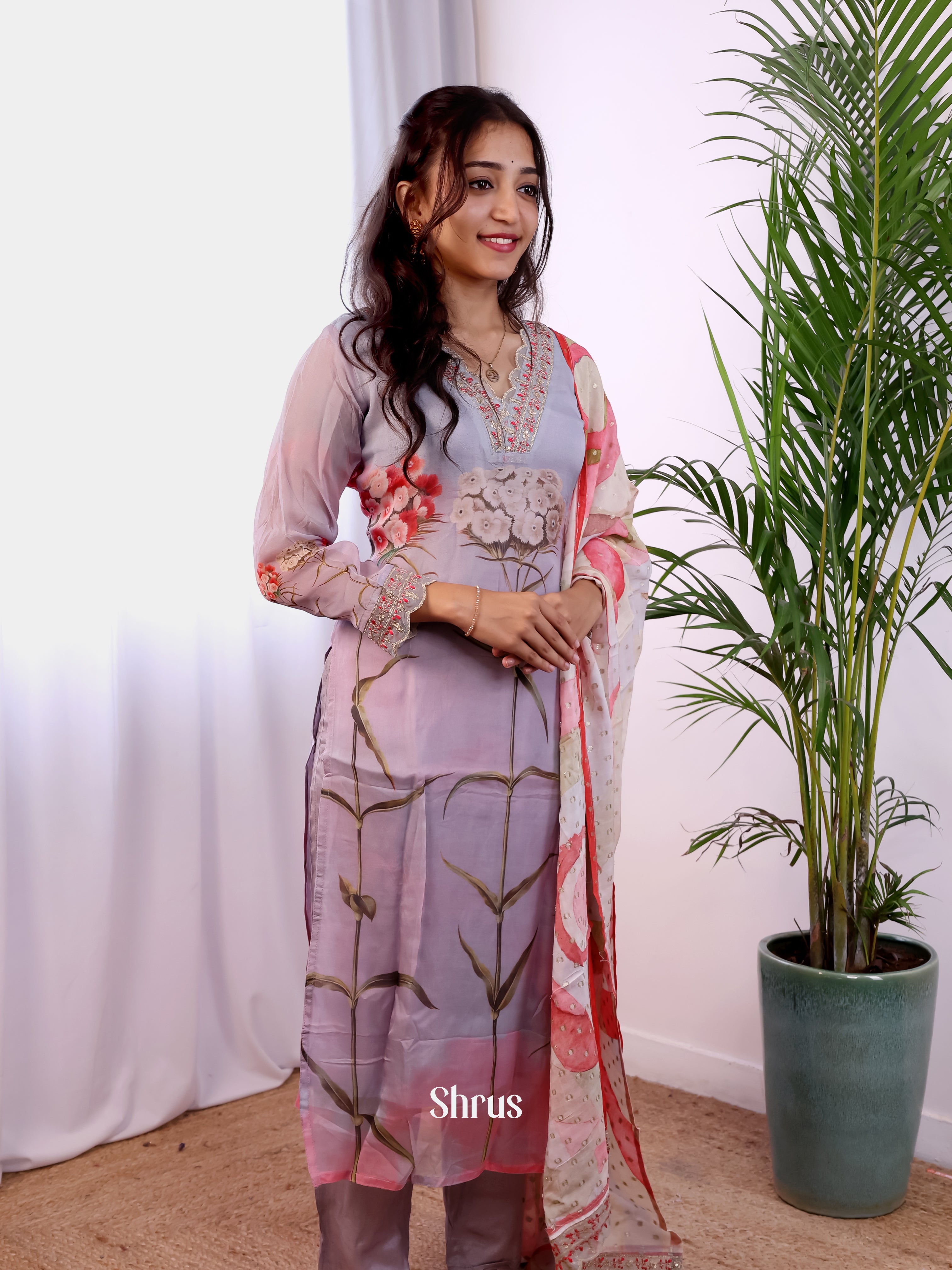 Purple - 3pc Digital printed Readymade Suits - Shop on Shrus.com