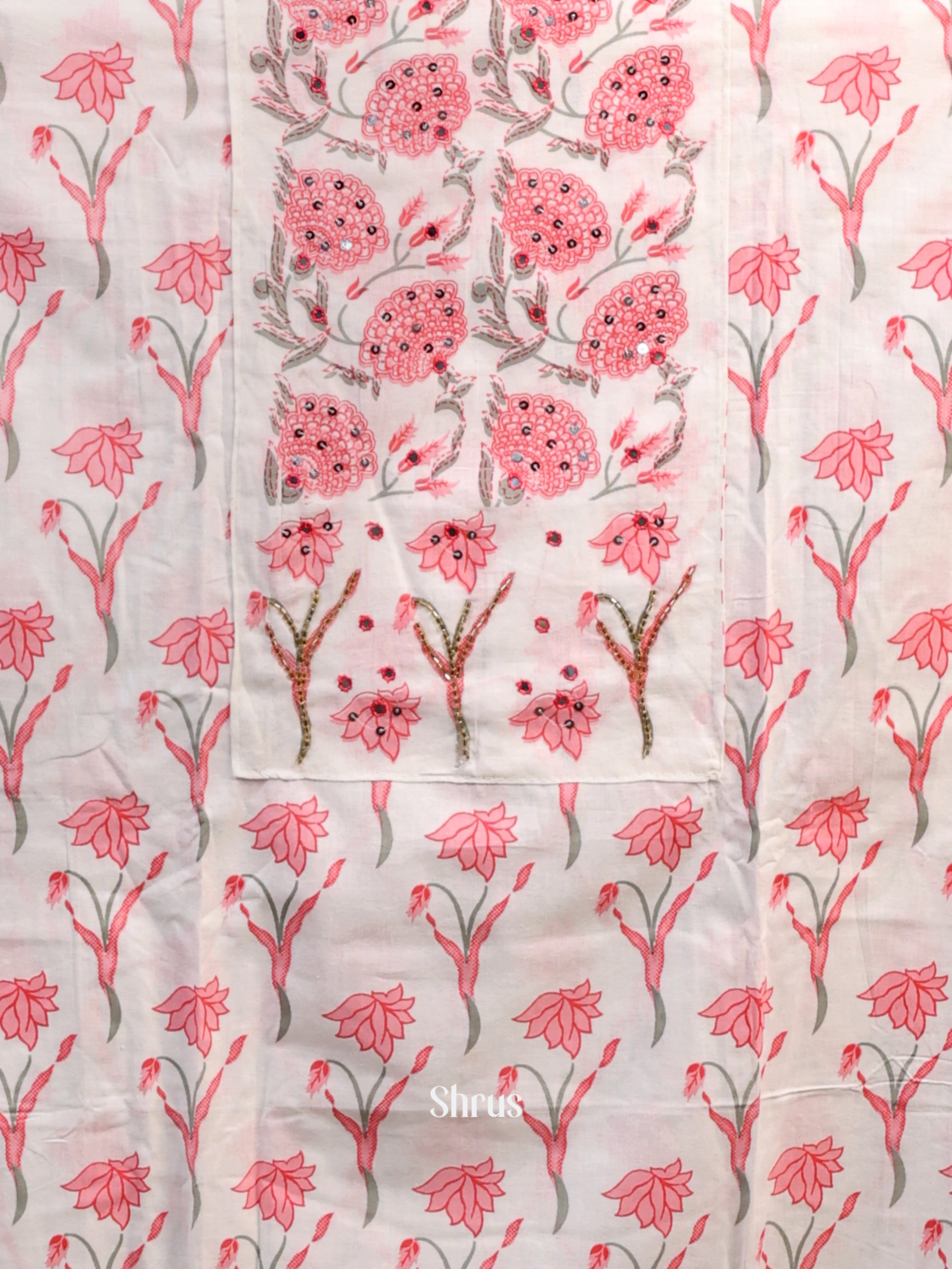 White & Red - Cotton salwar - Shop on Shrus.com