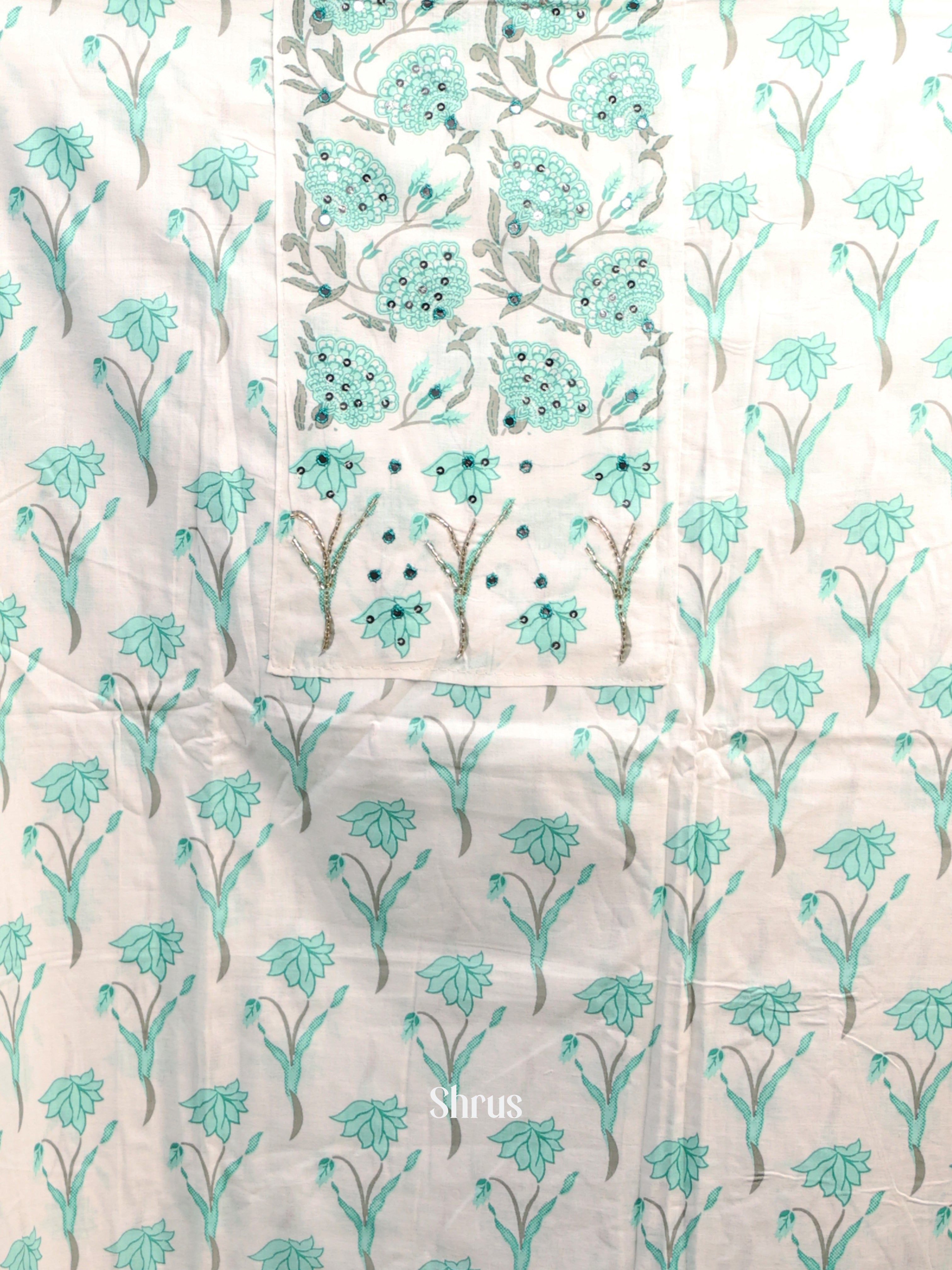 White & Green- Cotton salwar - Shop on Shrus.com