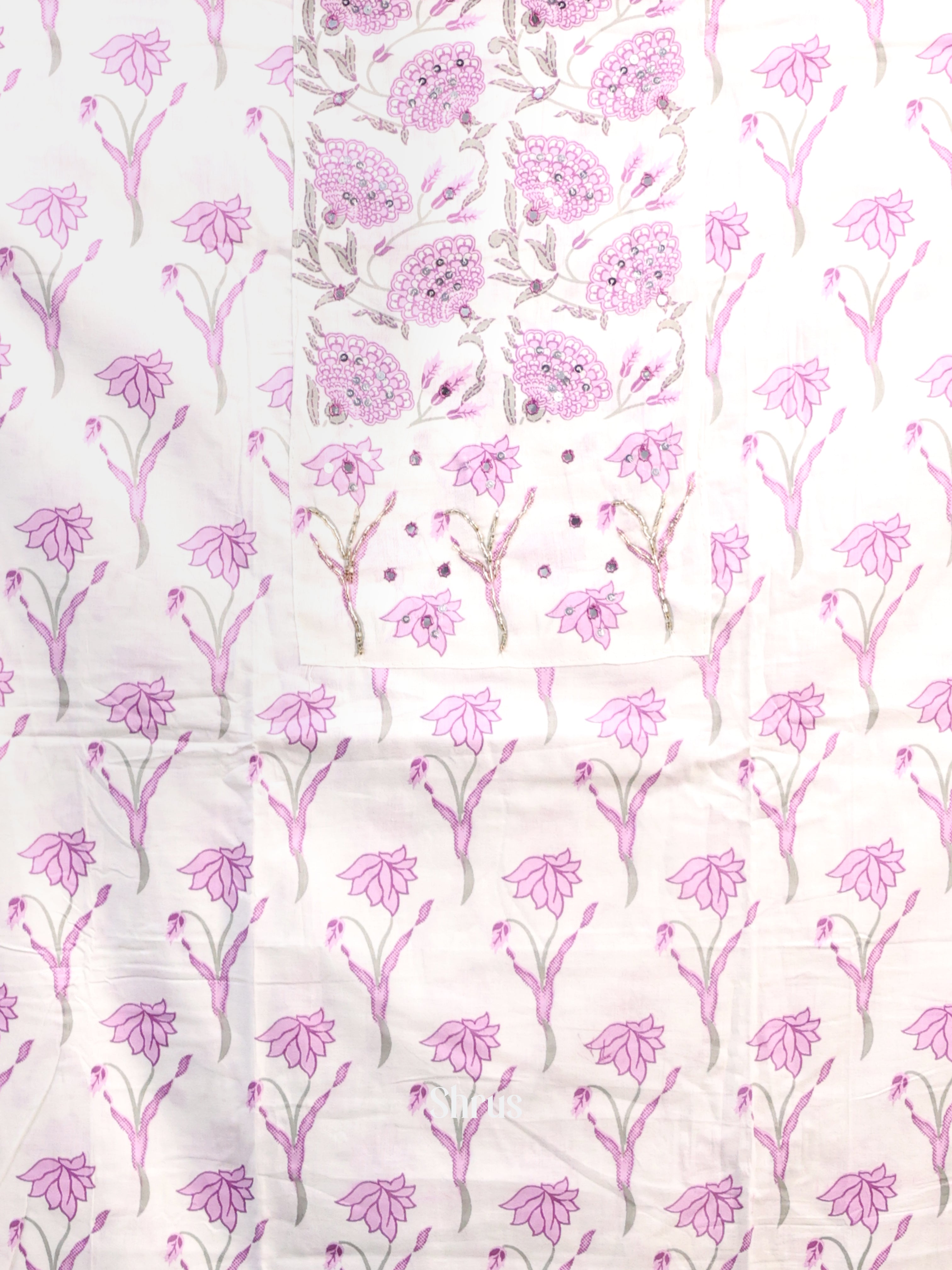 White & Purple- Cotton salwar - Shop on Shrus.com