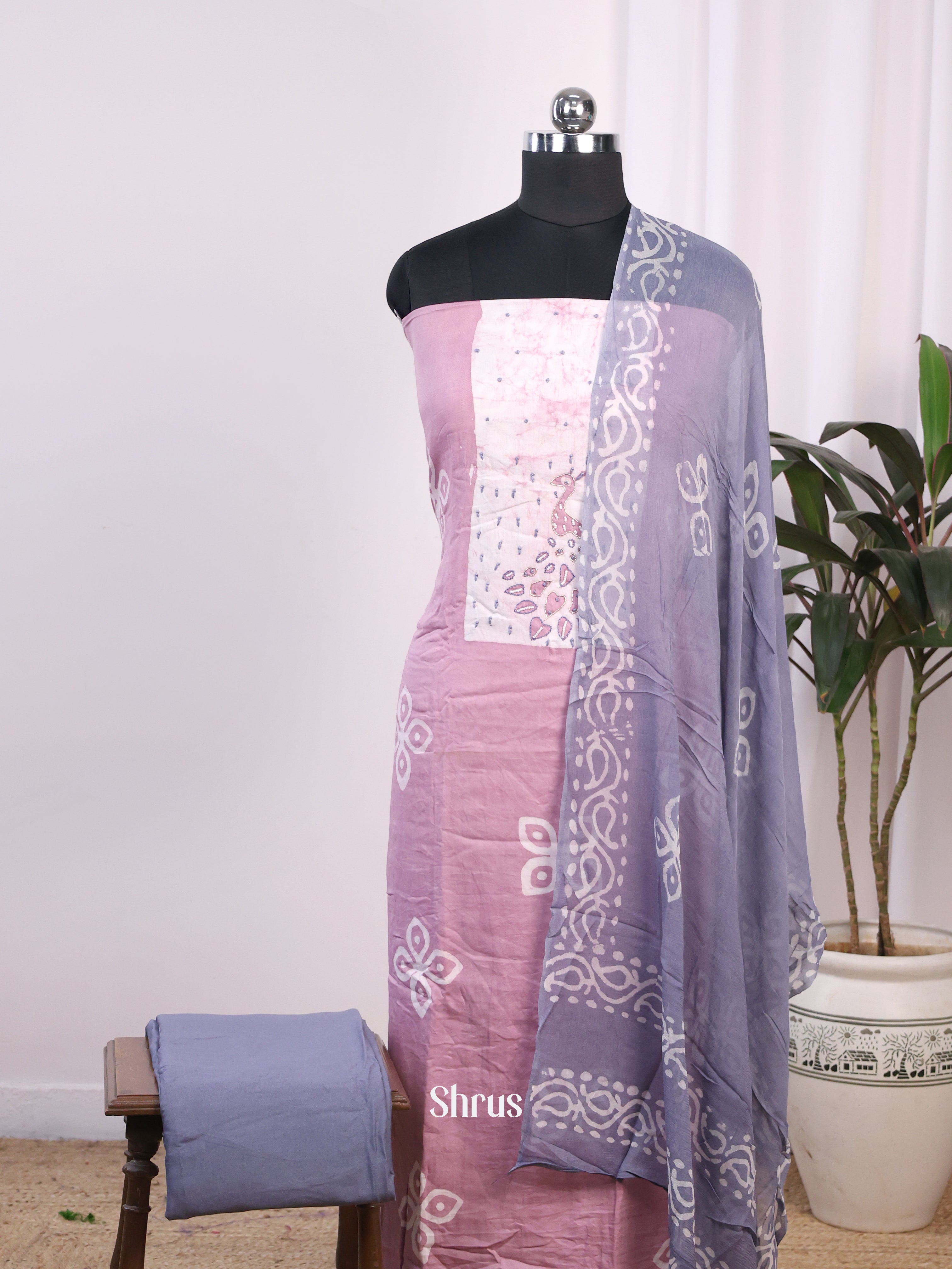Pink & Purple - Cotton salwar - Shop on Shrus.com