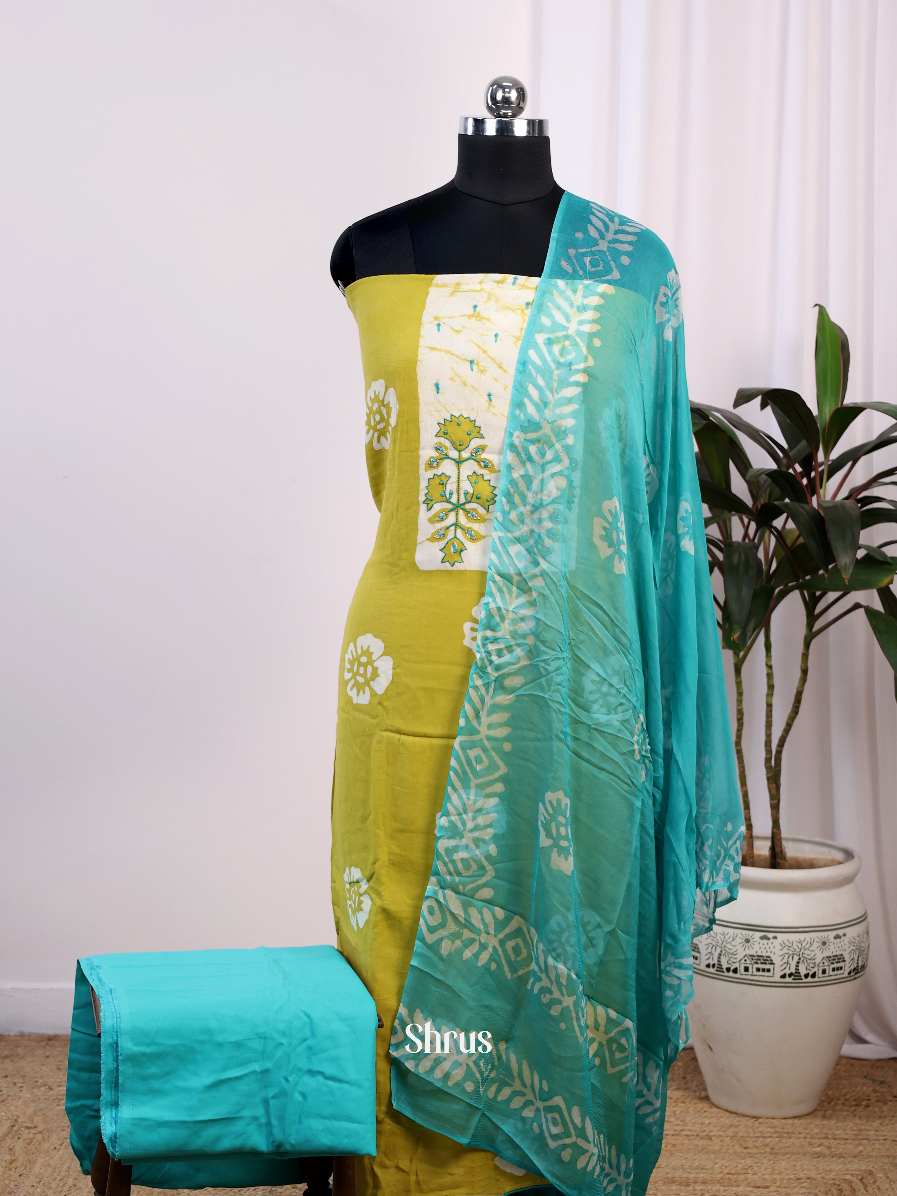 green & Teal- Cotton salwar - Shop on Shrus.com