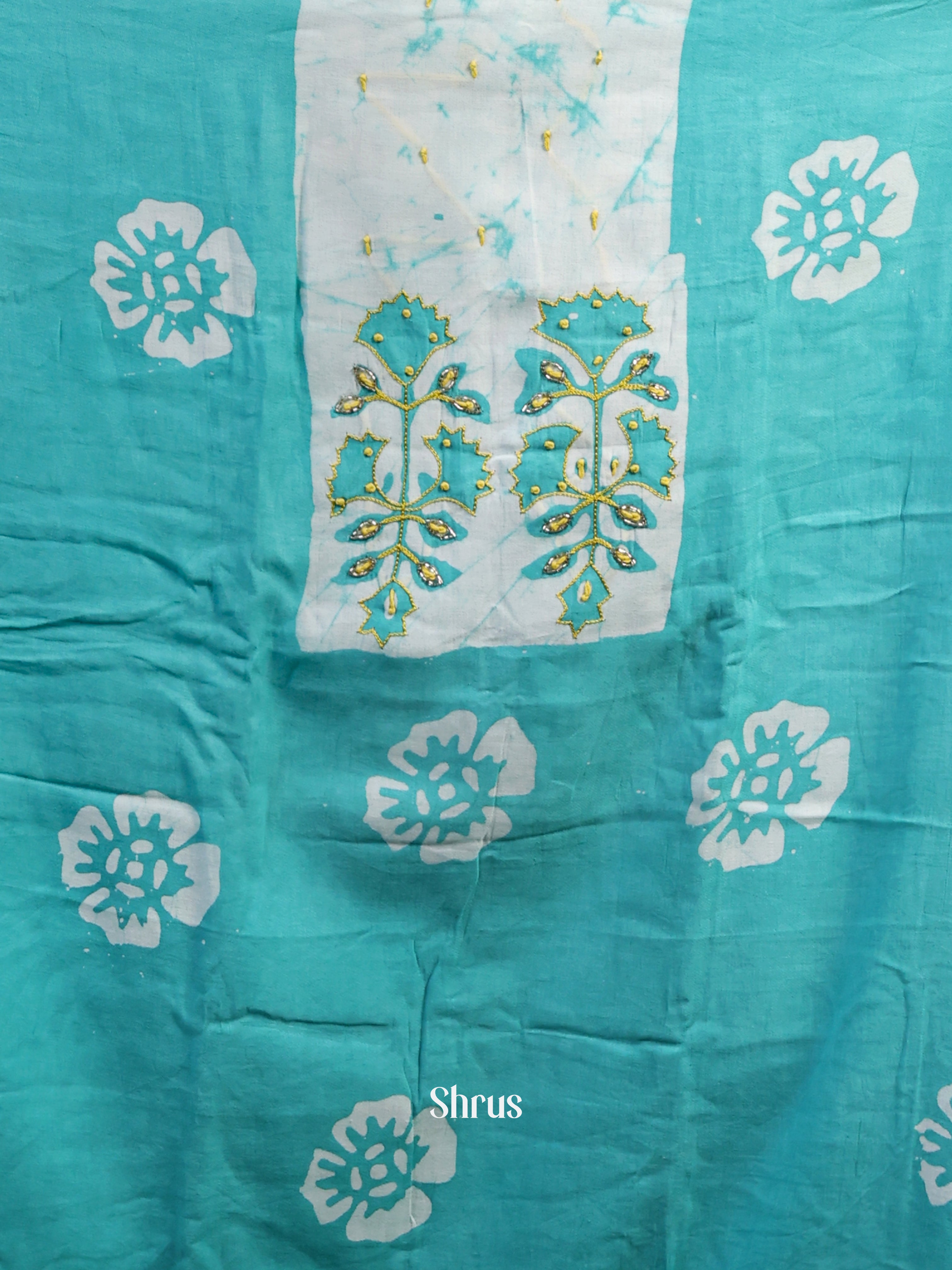Blue & Green- Cotton salwar - Shop on Shrus.com