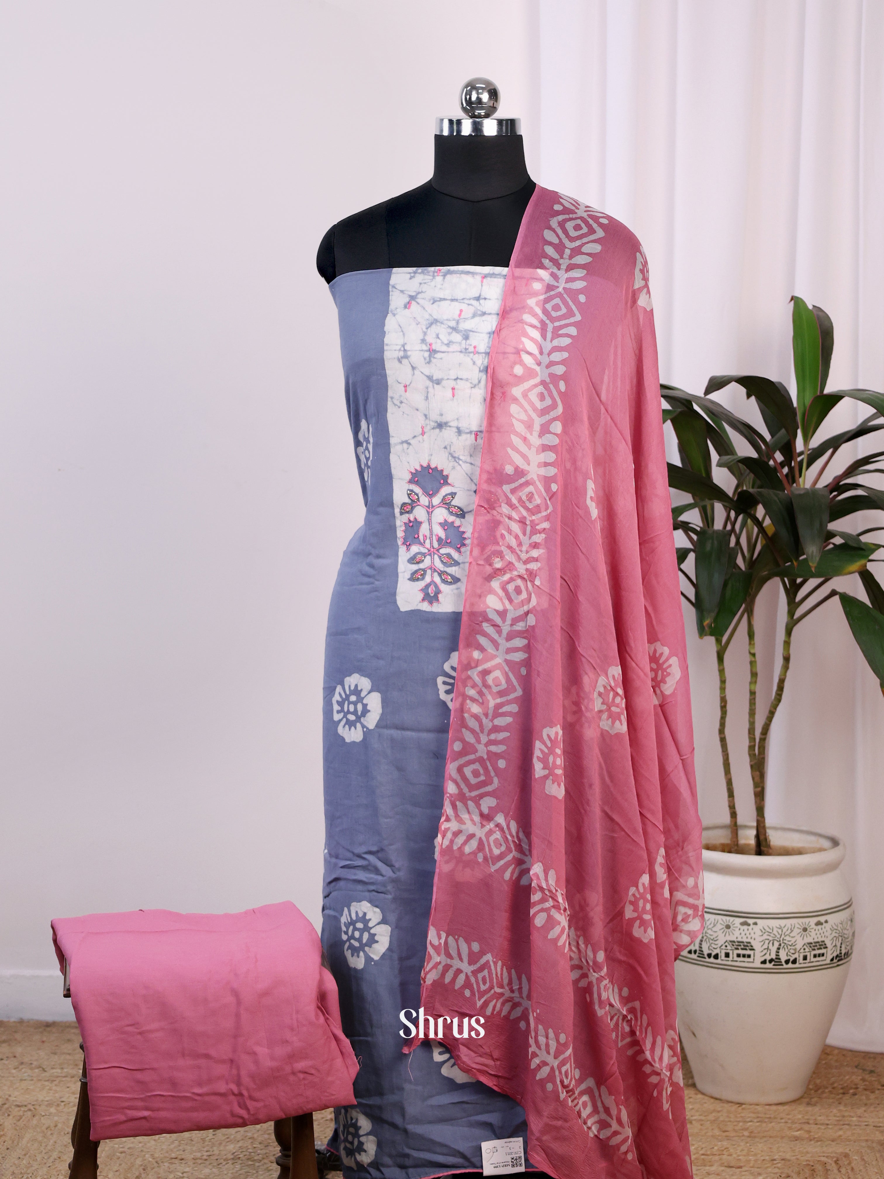 Blue & Pink- Cotton salwar - Shop on Shrus.com