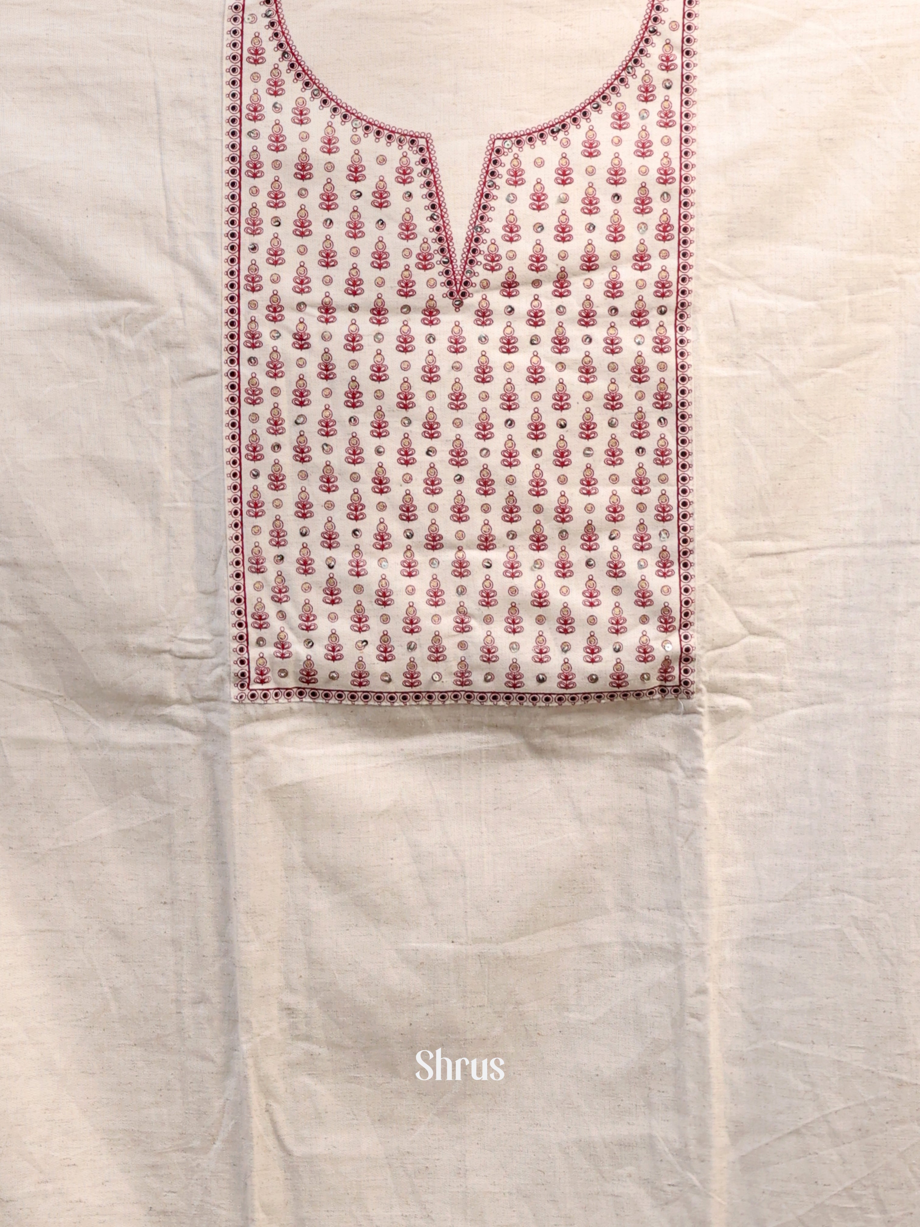White & Maroon- Cotton salwar - Shop on Shrus.com
