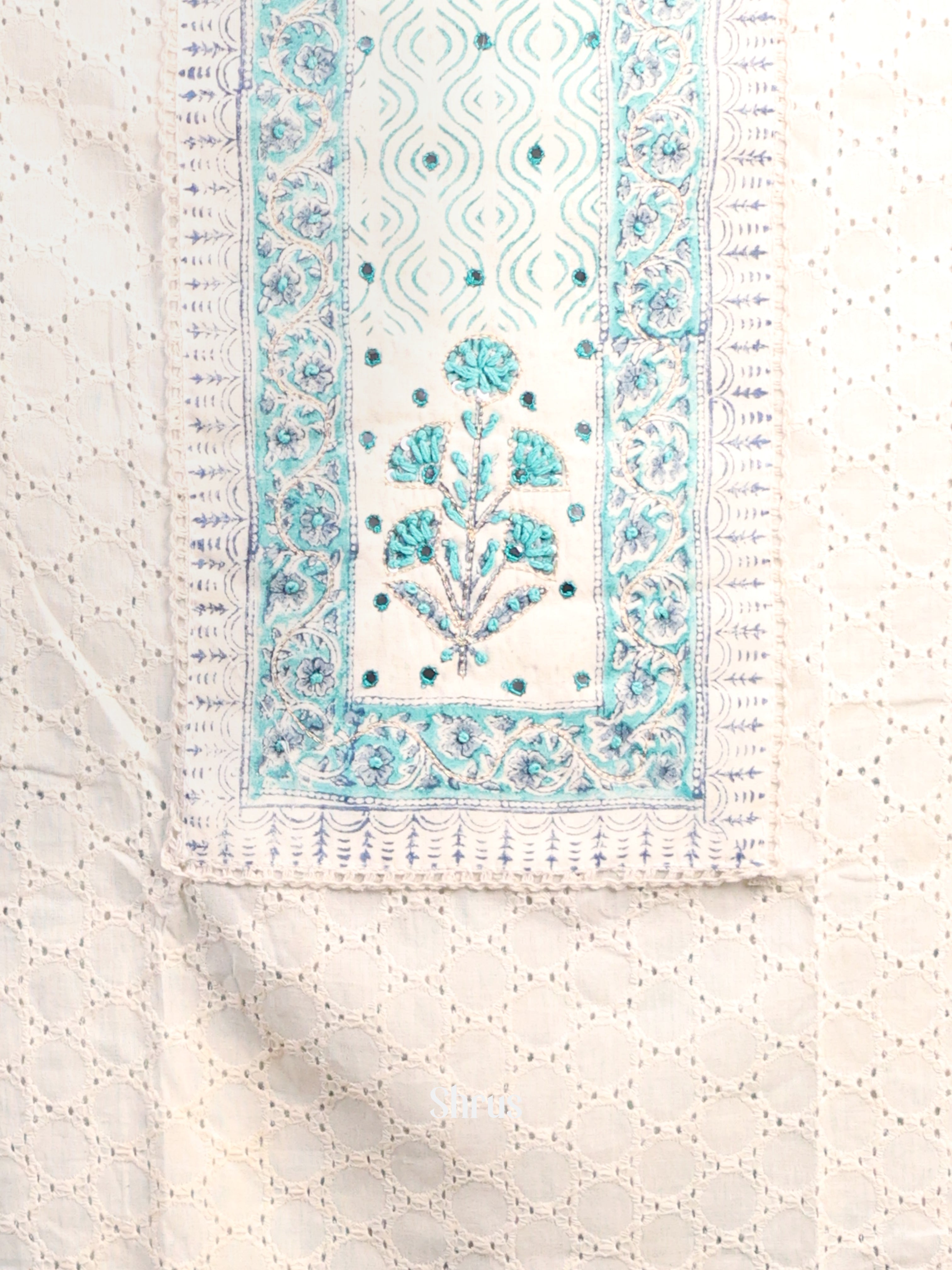 White & Blue- Cotton salwar - Shop on Shrus.com