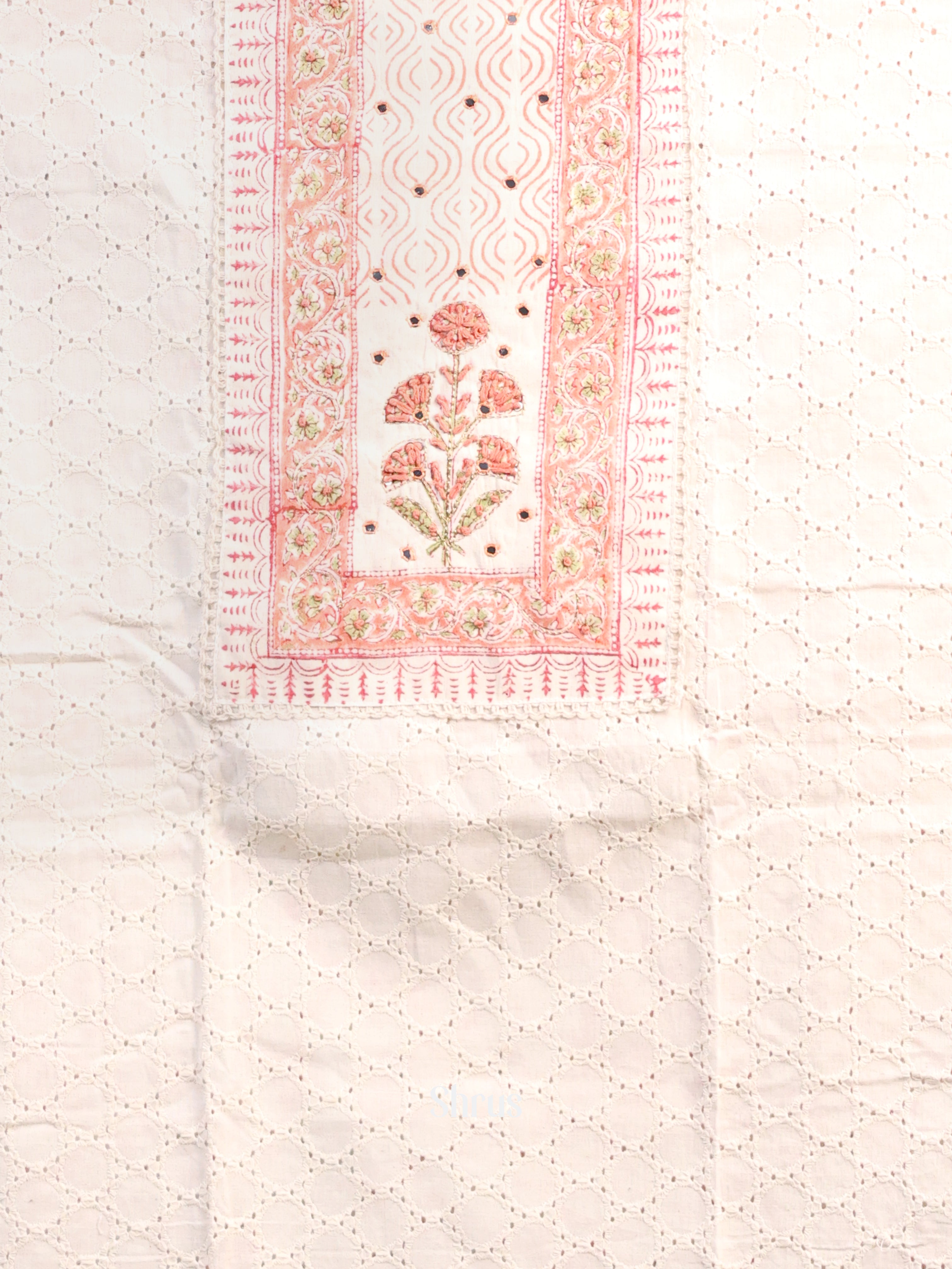 Cream & Peach- Cotton salwar - Shop on Shrus.com