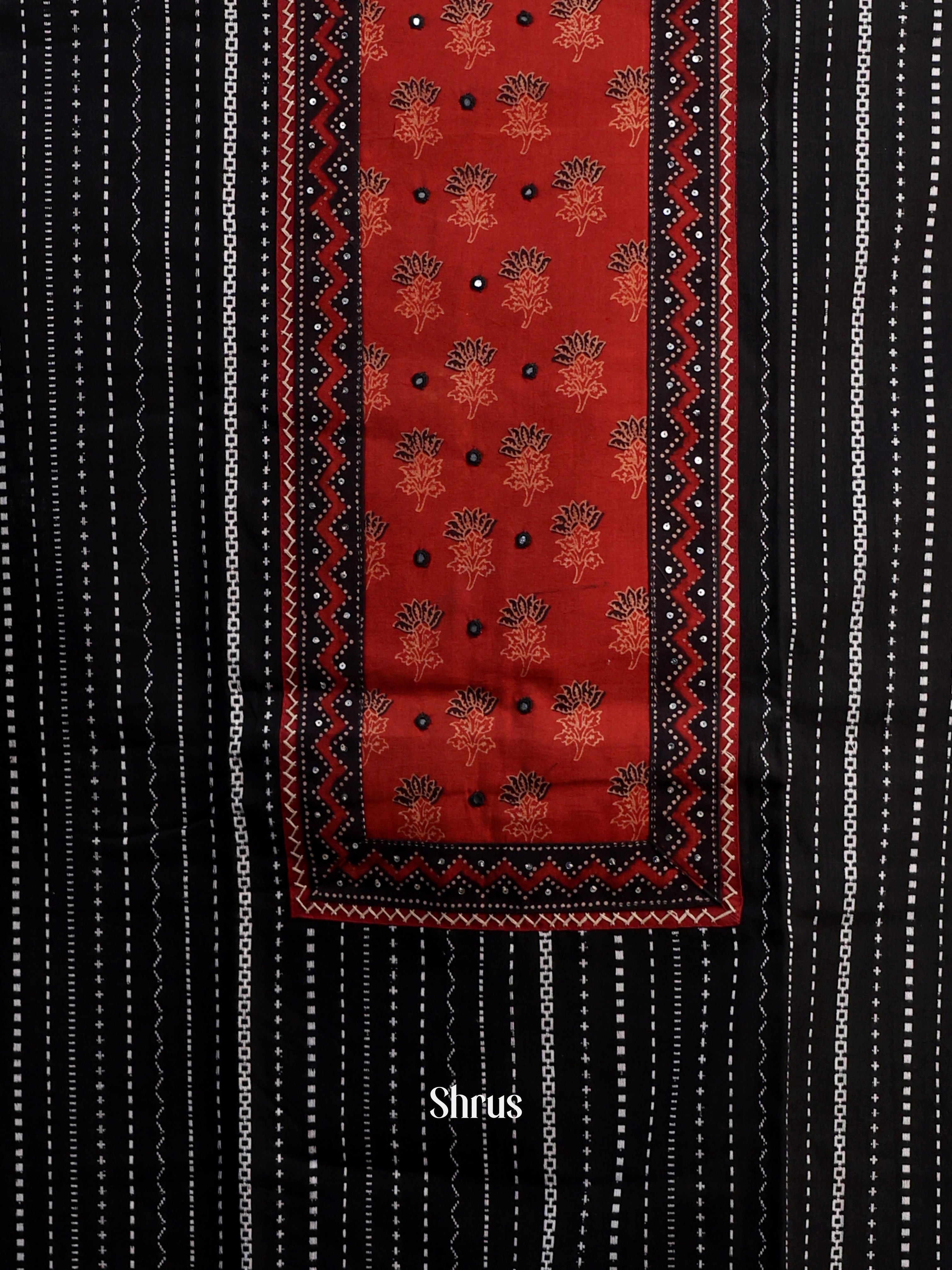 Black & Maroon - Ajrakh Salwar - Shop on Shrus.com