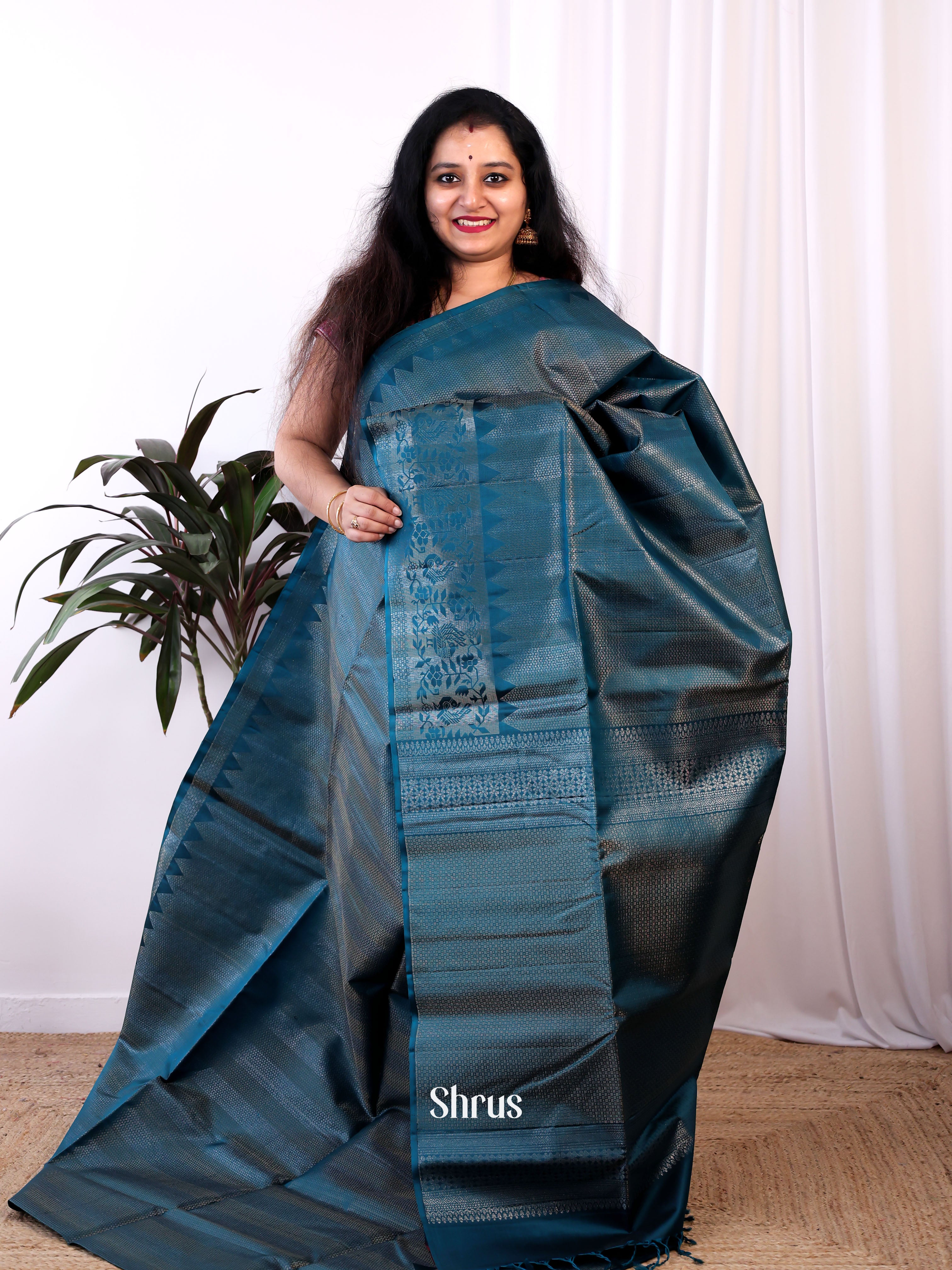 Blue(Single Tone) - Soft Silk Saree - Shop on Shrus.com