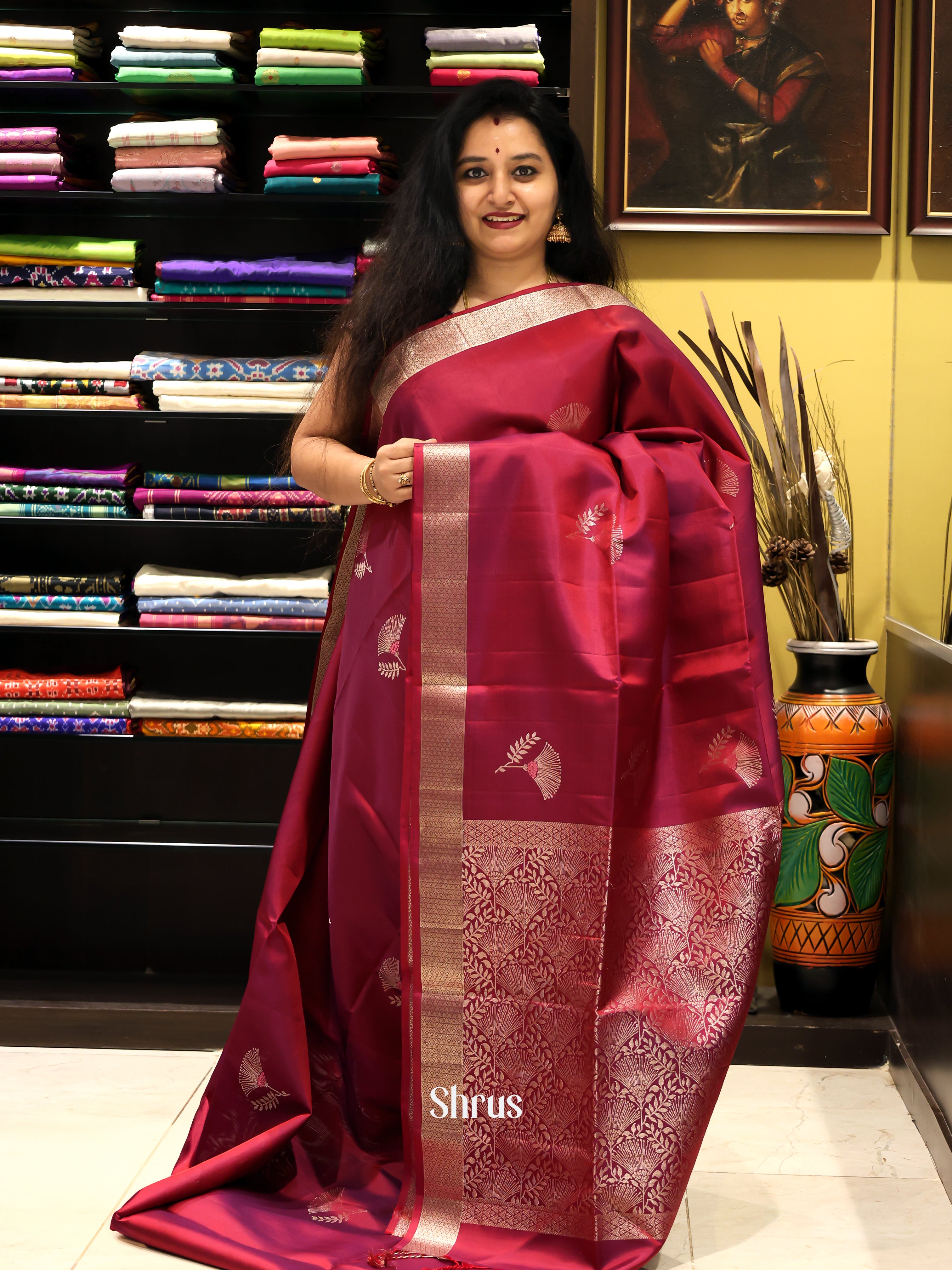 CJS12067 - Soft Silk Saree - Shop on Shrus.com