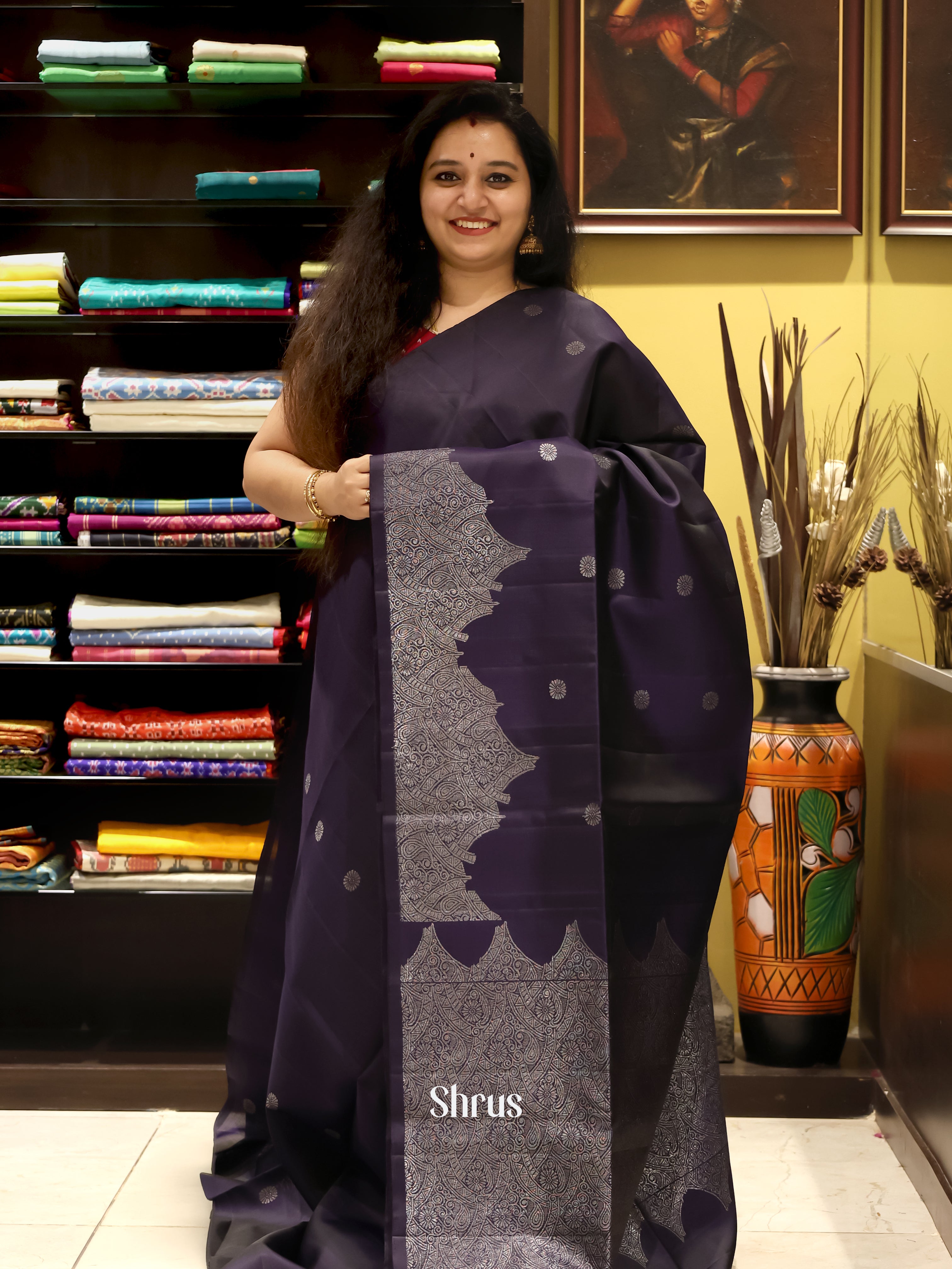CJS12080 - Soft Silk Saree - Shop on Shrus.com