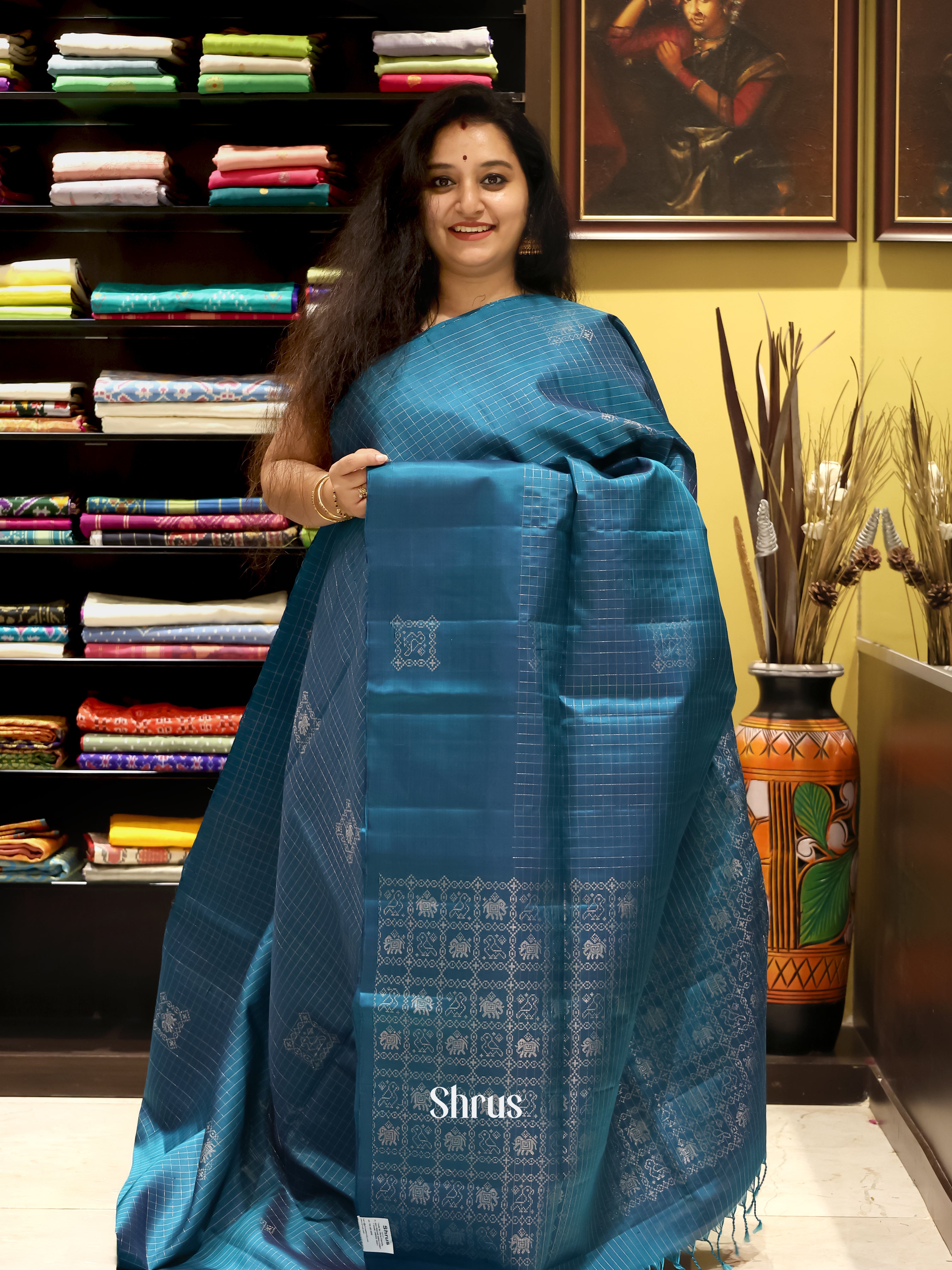 Blue(Single Tone) - Soft Silk Saree - Shop on Shrus.com