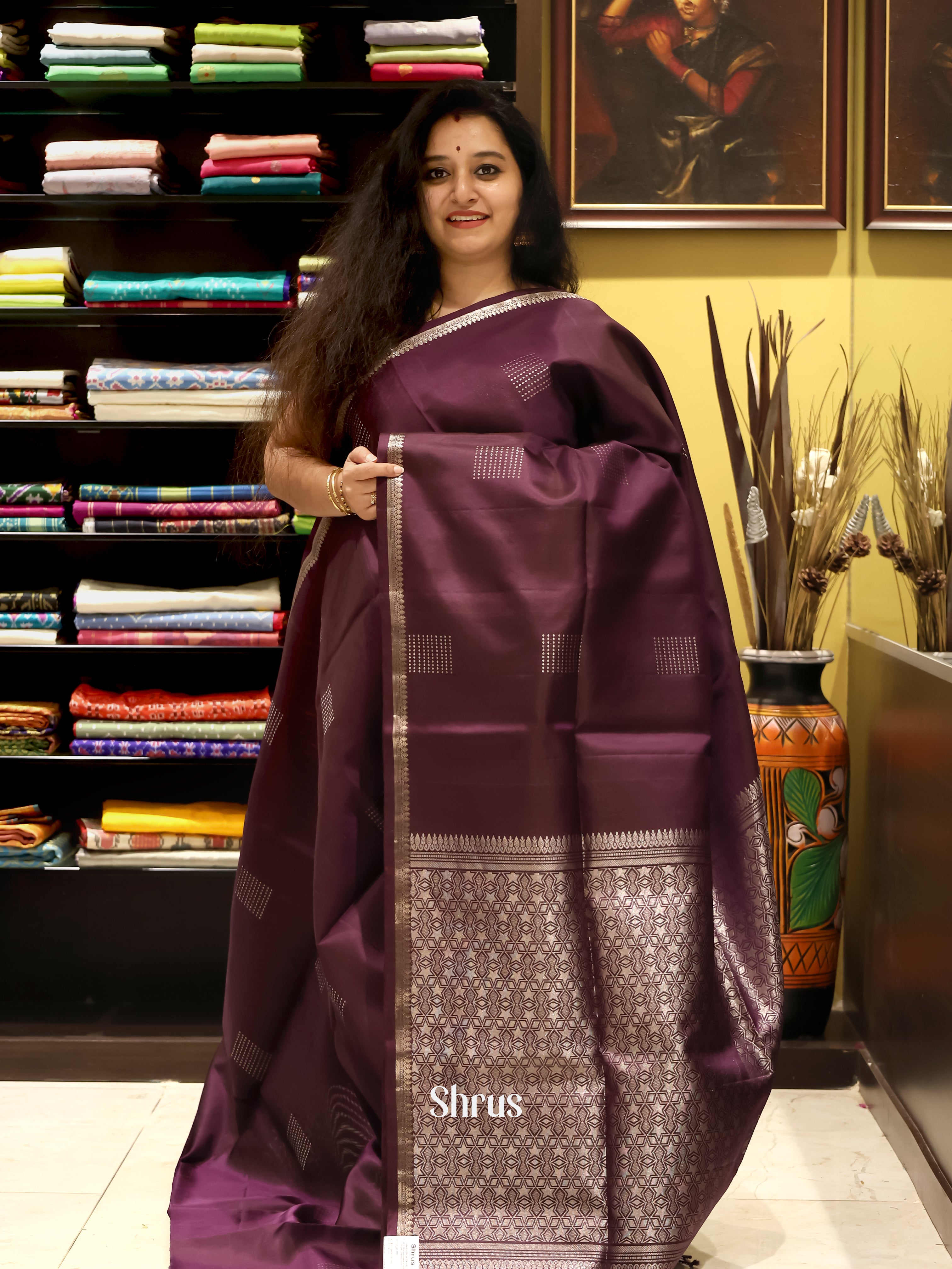 CJS12089 - Soft Silk Saree - Shop on Shrus.com