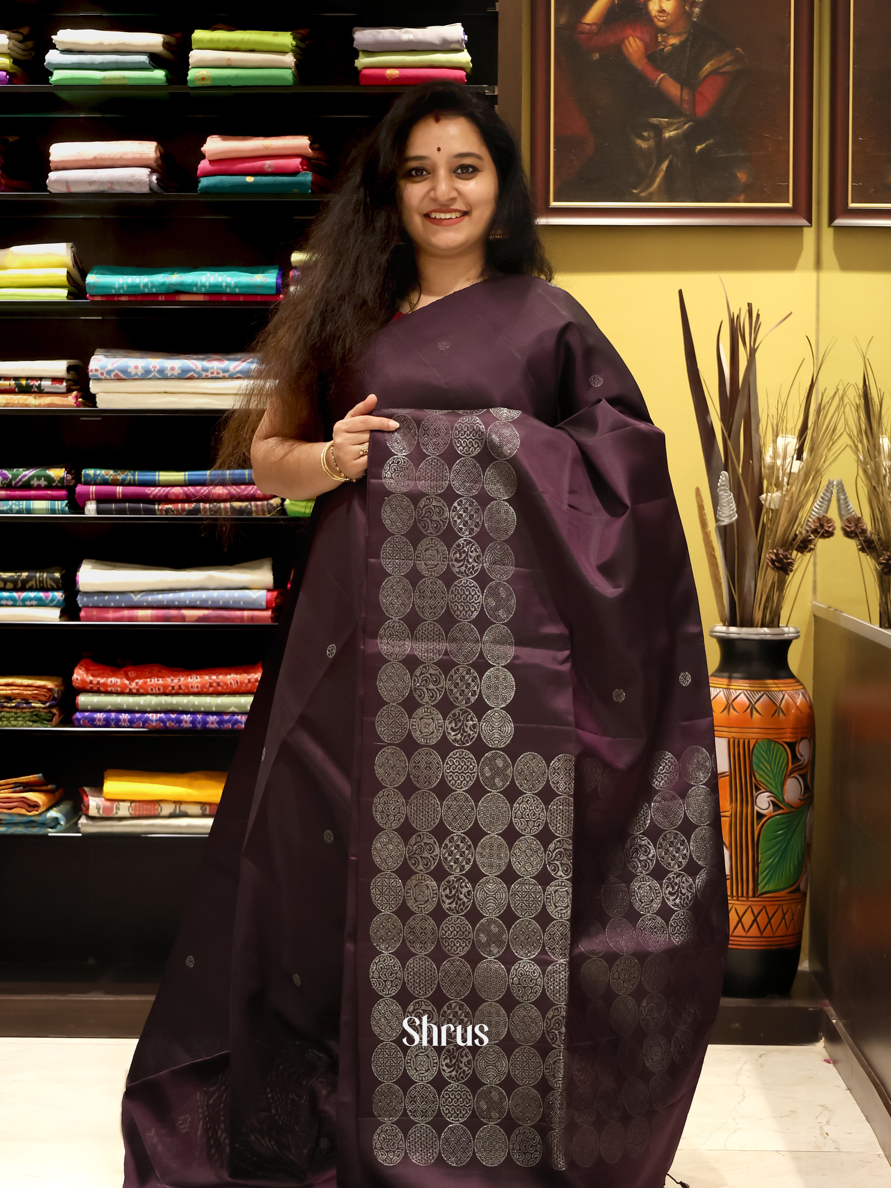 Brown(Single Tone) - Soft Silk Saree - Shop on Shrus.com