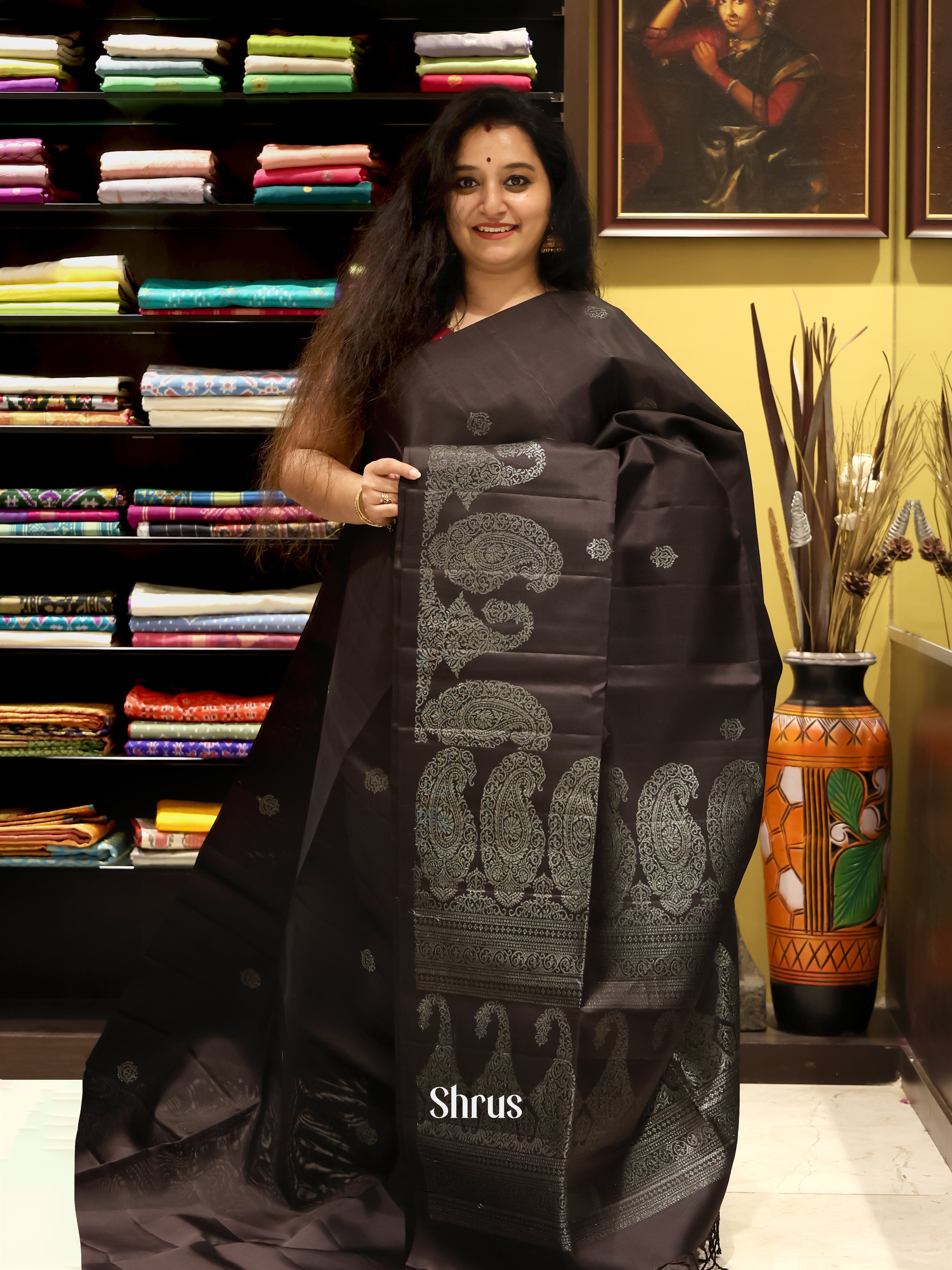 Brown(Single Tone) - Soft Silk Saree - Shop on Shrus.com