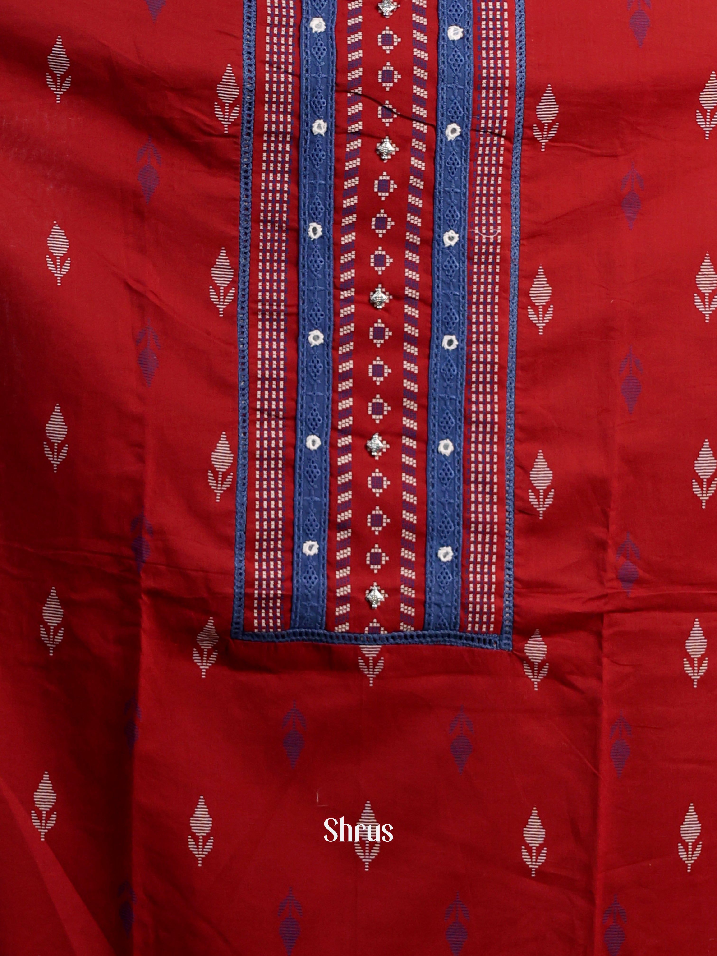 Red & Blue - Ajrakh Salwar - Shop on Shrus.com