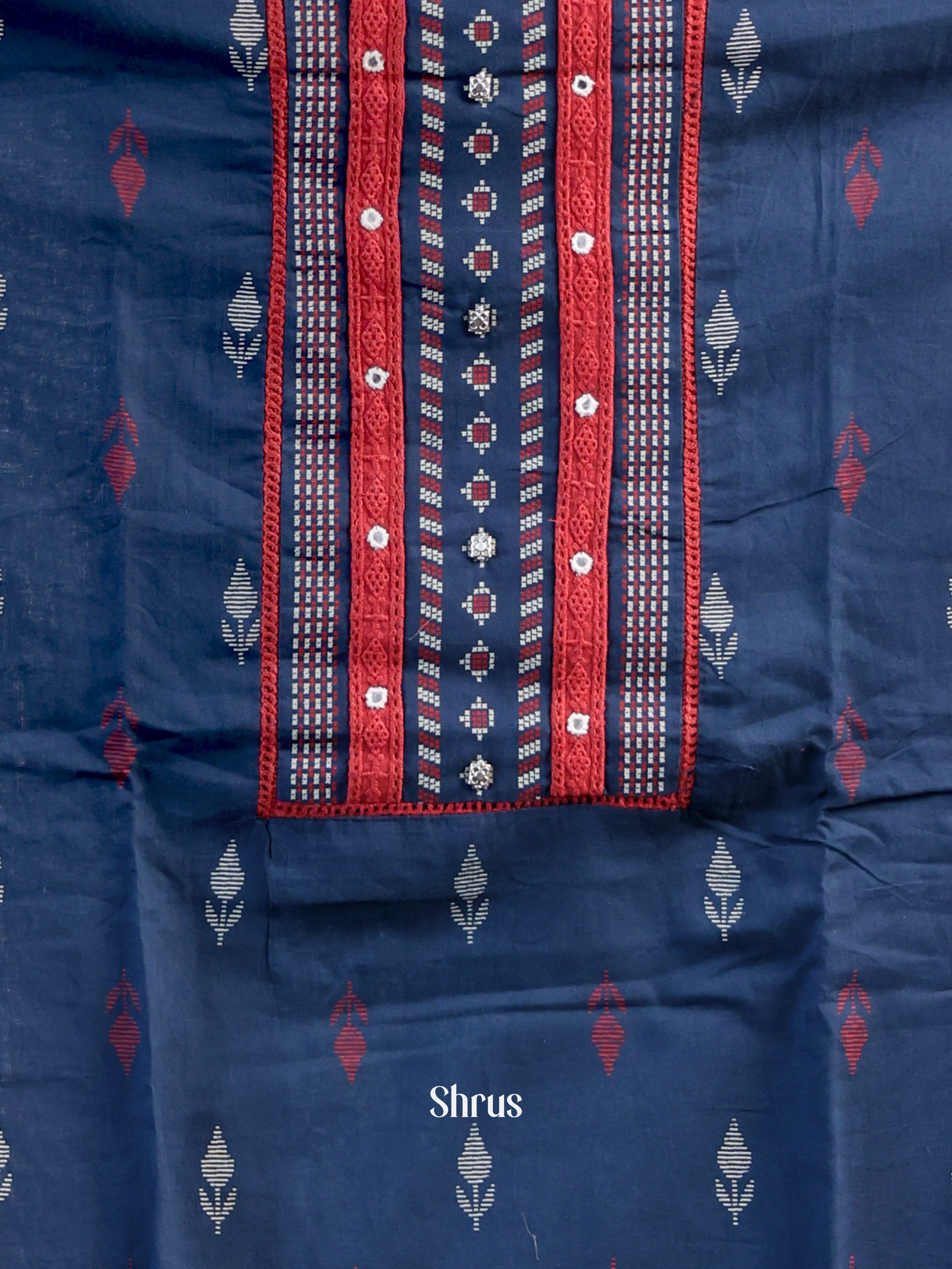 Blue & Red - Ajrakh Salwar - Shop on Shrus.com