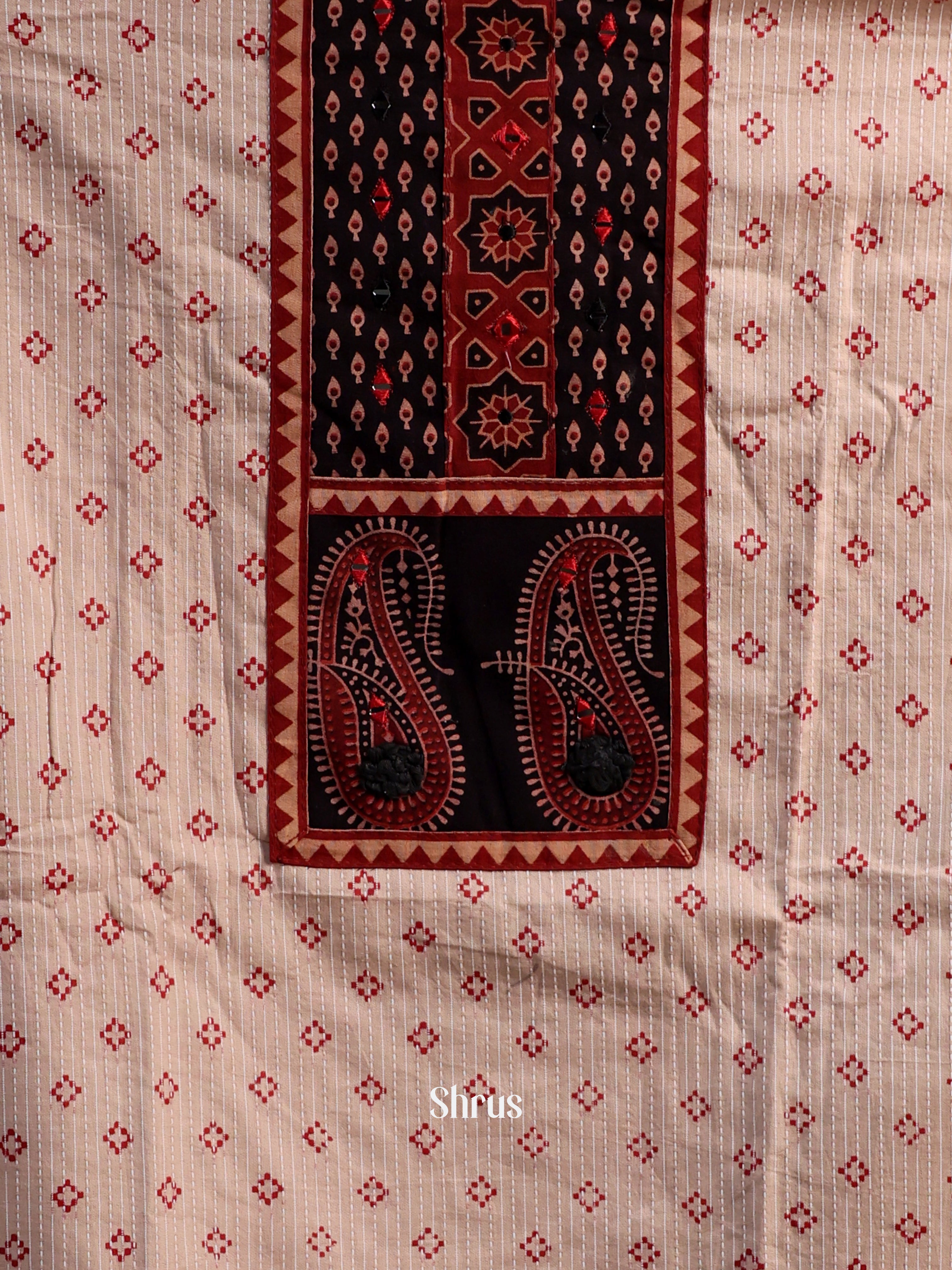 Cream & Black - Ajrakh Salwar - Shop on Shrus.com