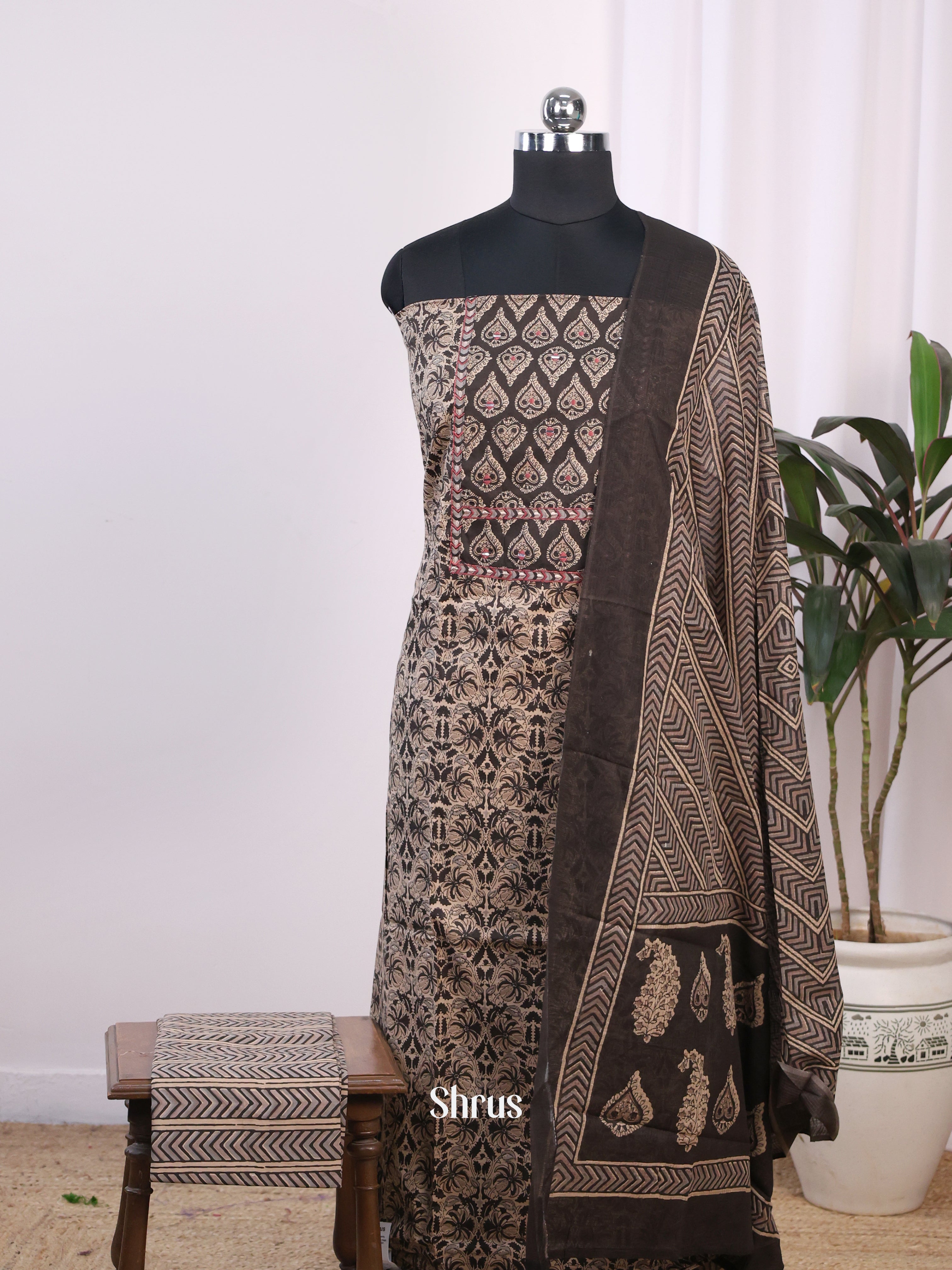 Brown - Cotton salwar - Shop on Shrus.com
