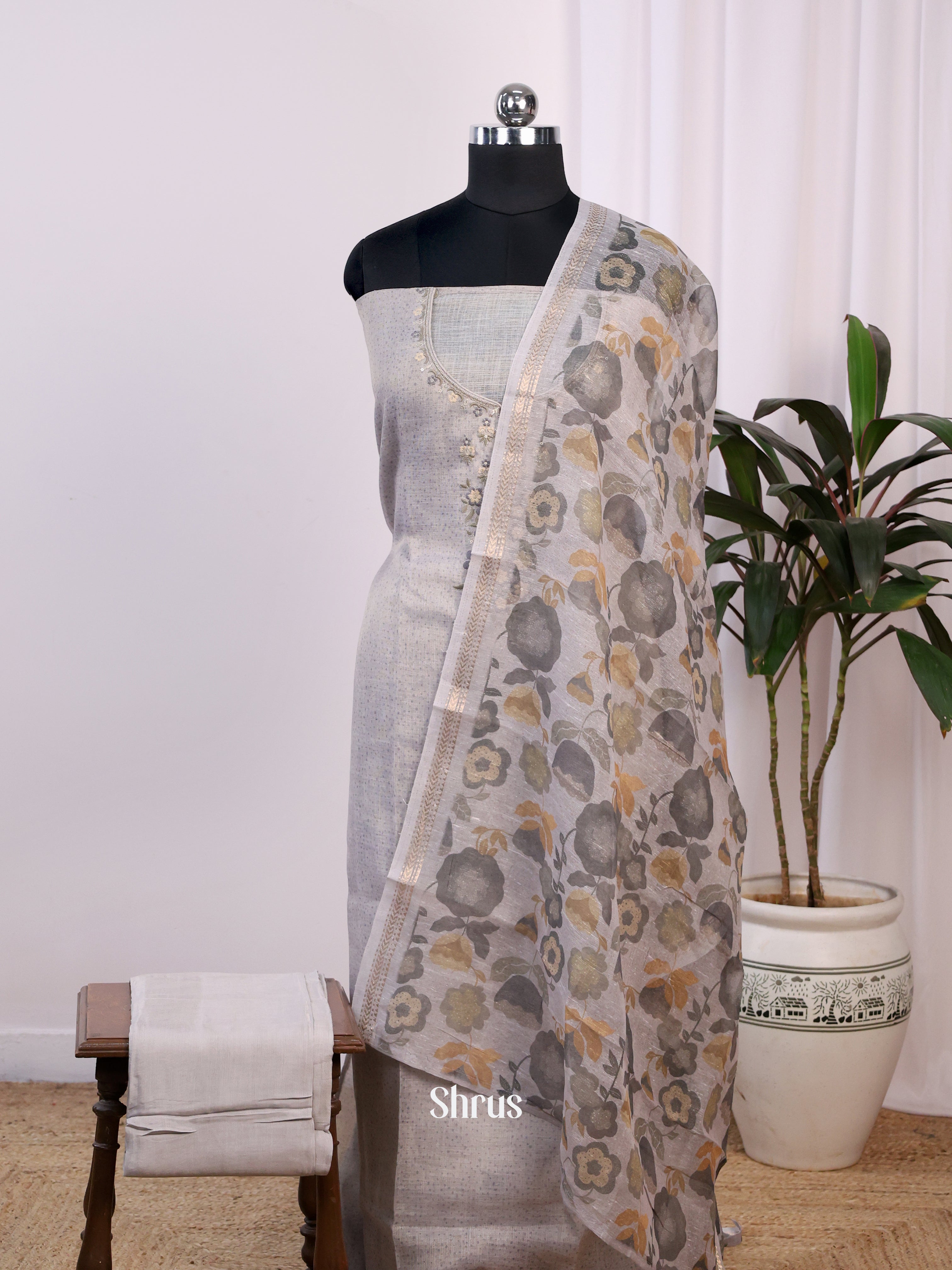 Grey - Cotton salwar - Shop on Shrus.com