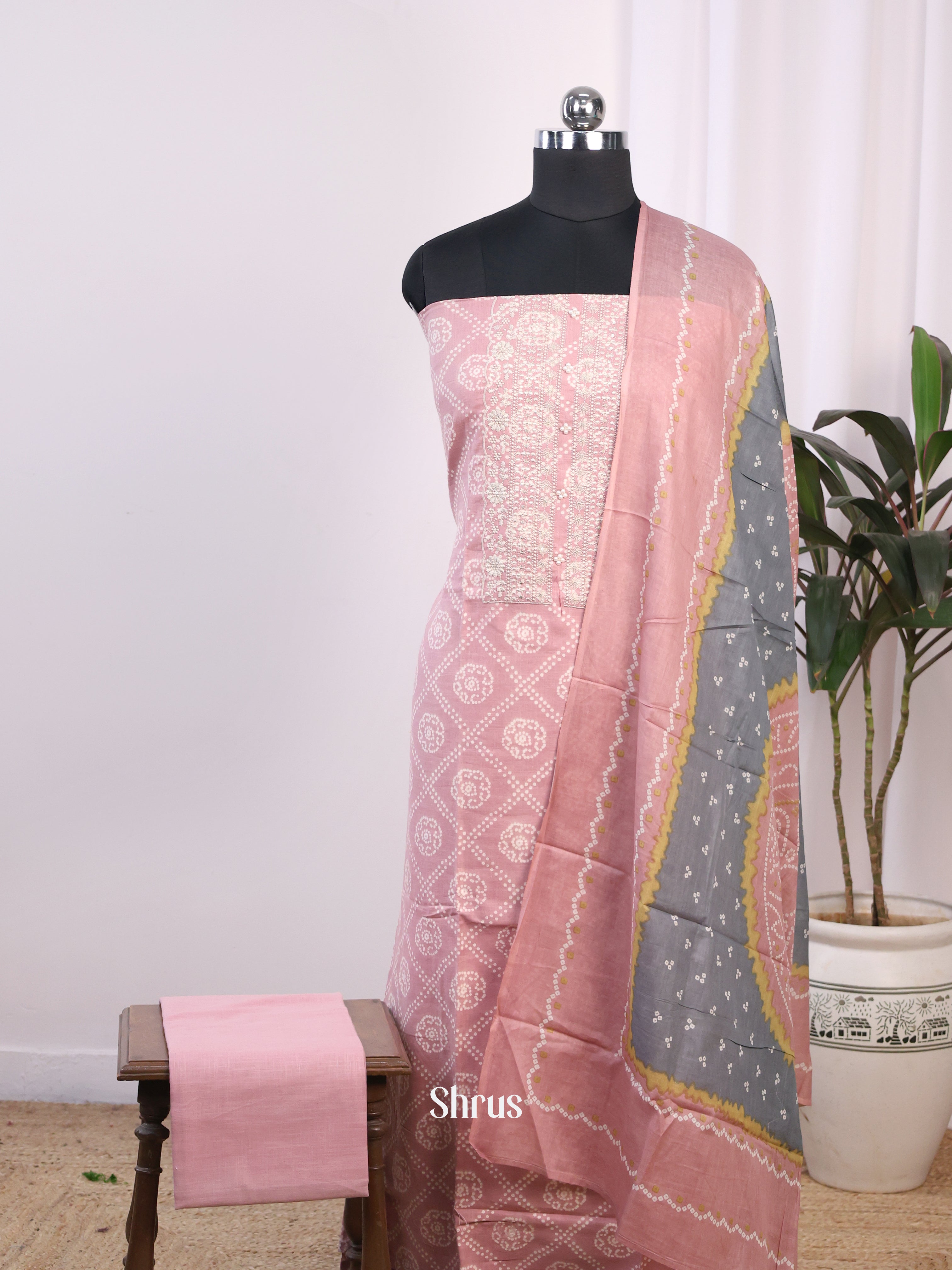 Pink & Grey - Cotton salwar - Shop on Shrus.com