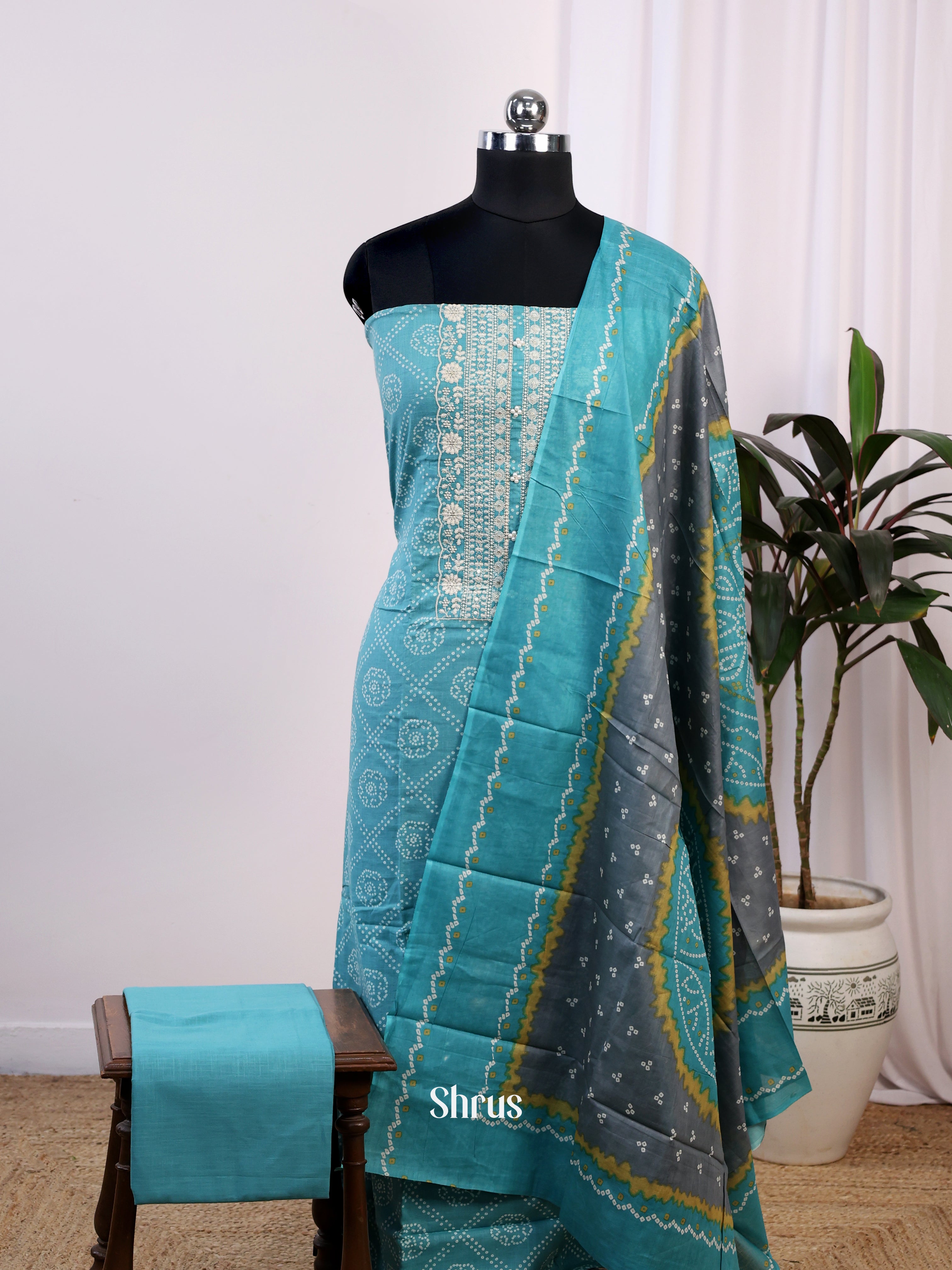Blue & Grey - Cotton salwar - Shop on Shrus.com
