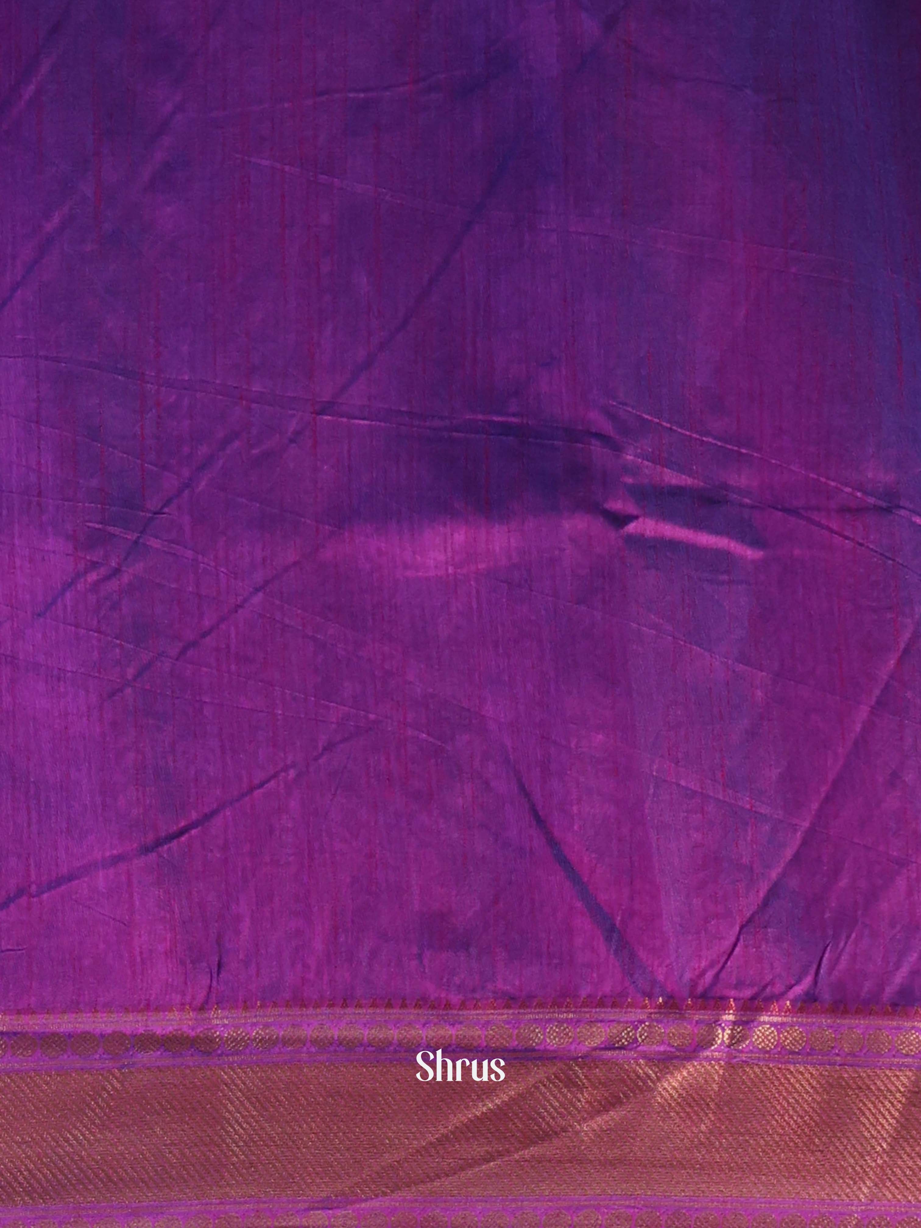 Blue & Purple - Semi Patola Saree - Shop on Shrus.com