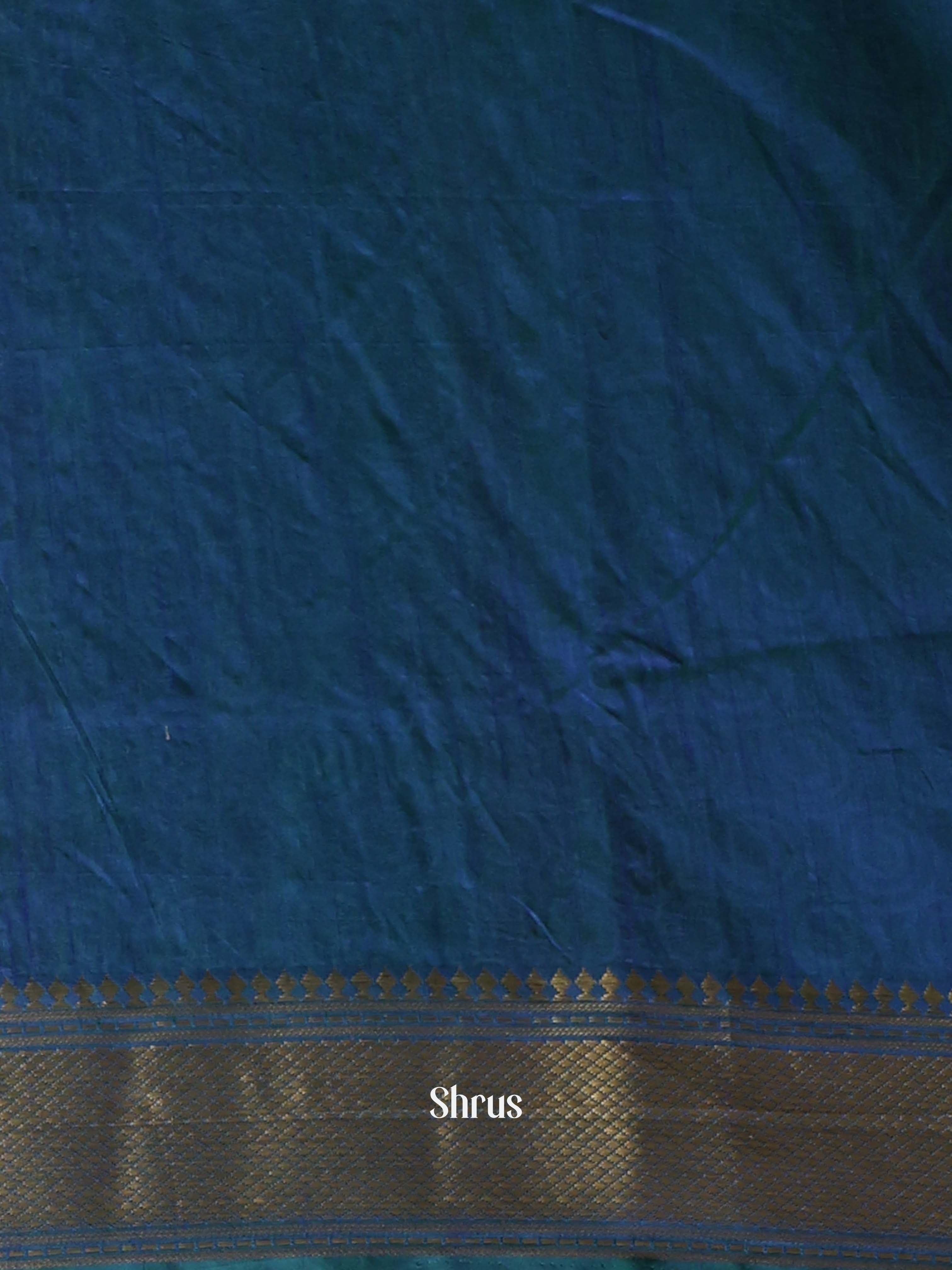 Teal & Blue - Semi Patola Saree - Shop on Shrus.com