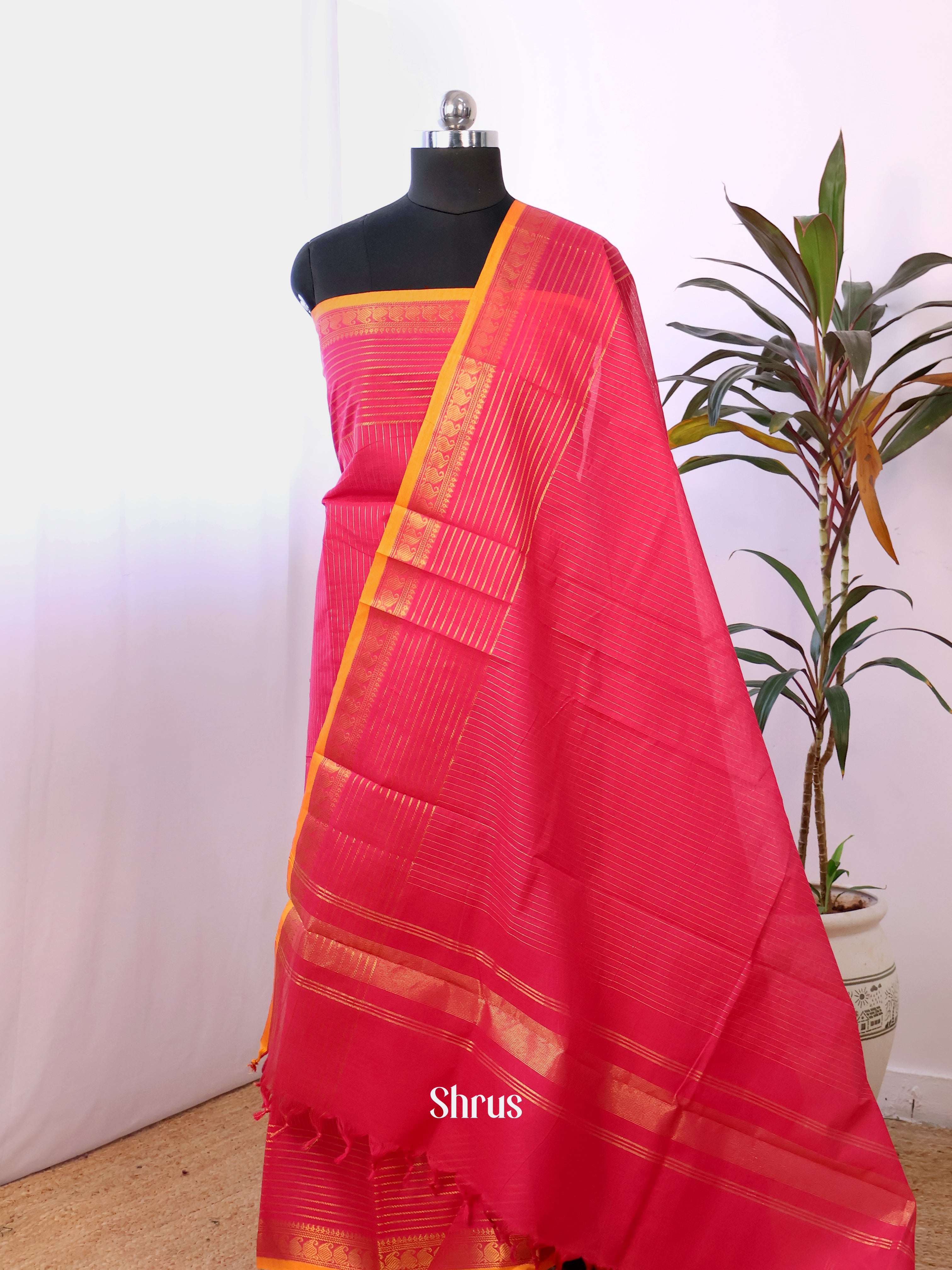 Pink - chettinad top & dupatta combo - Shop on Shrus.com