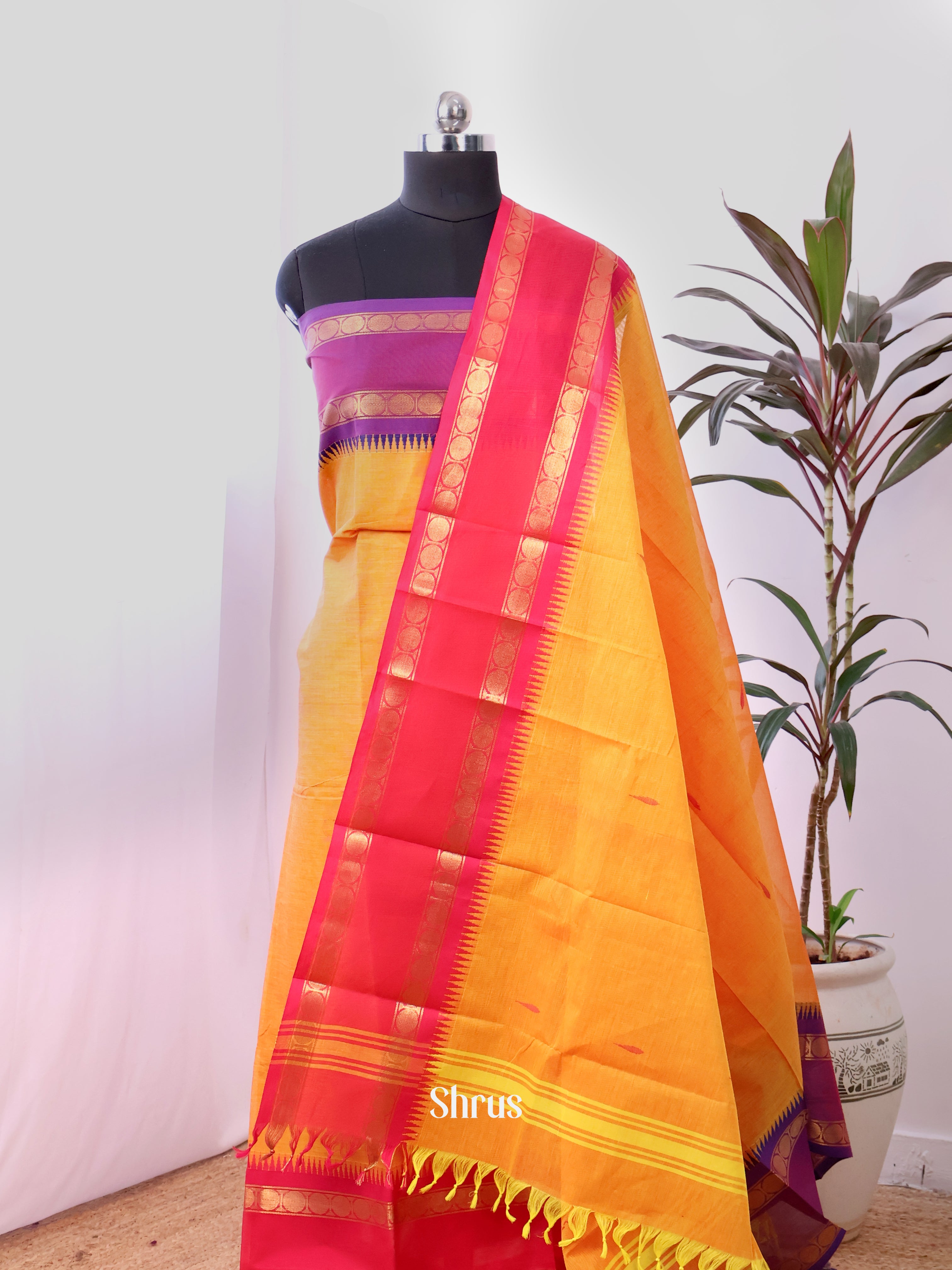 CJS14197 - chettinad top & dupatta combo - Shop on Shrus.com