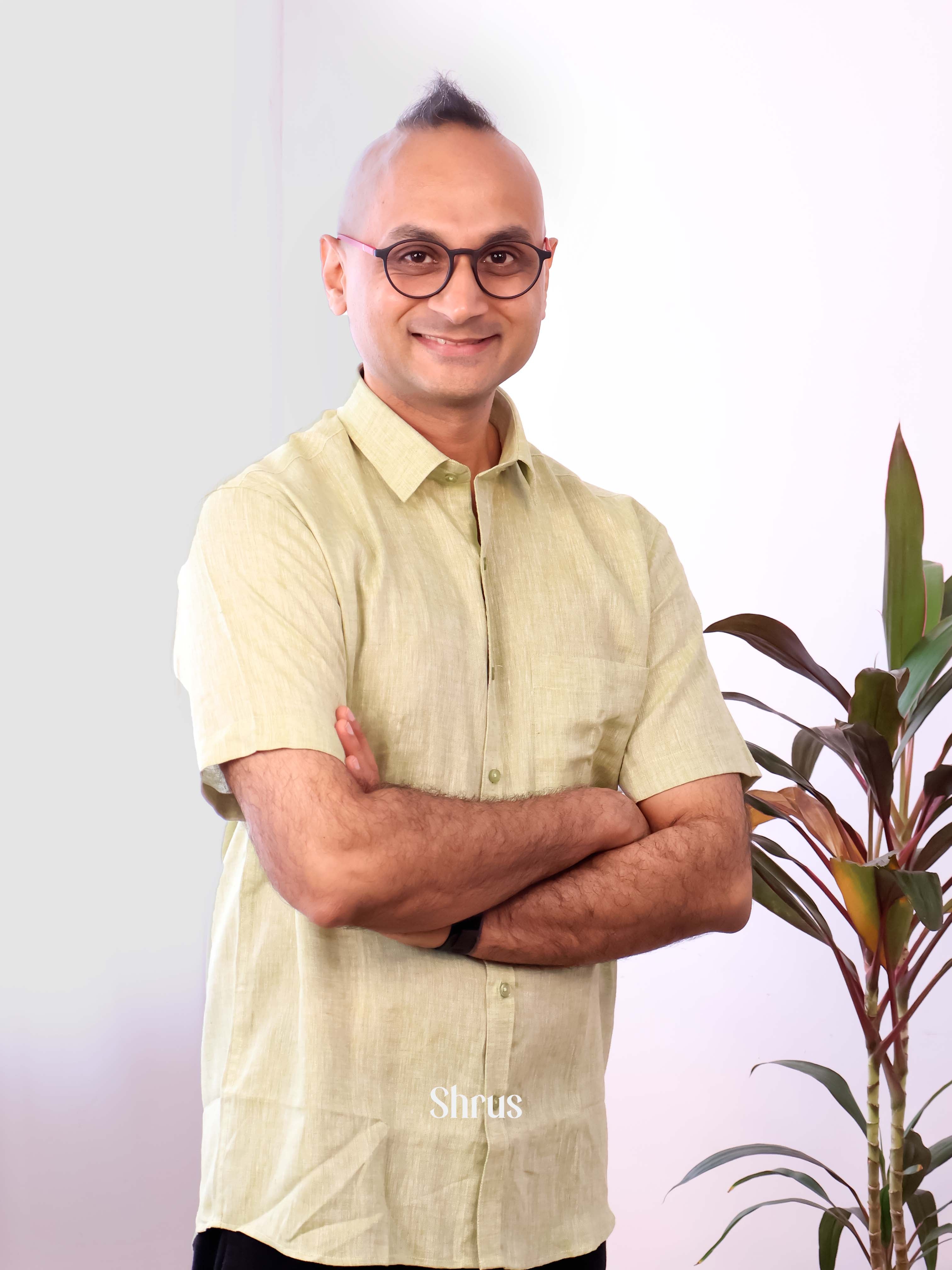 Green - Pure Linen Shirts - Shop on Shrus.com