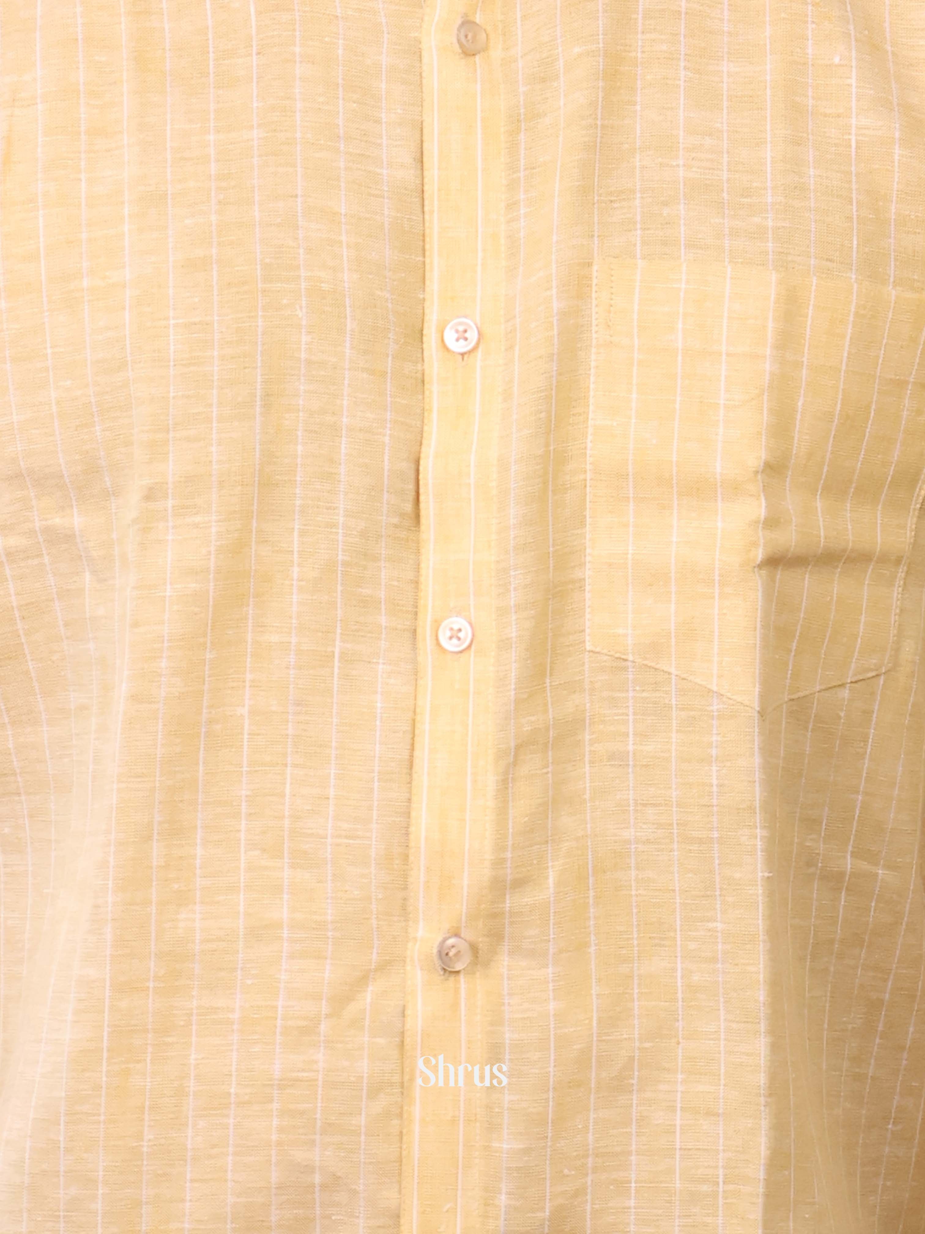 Pale Yellow - Pure Linen Shirt - Shop on Shrus.com