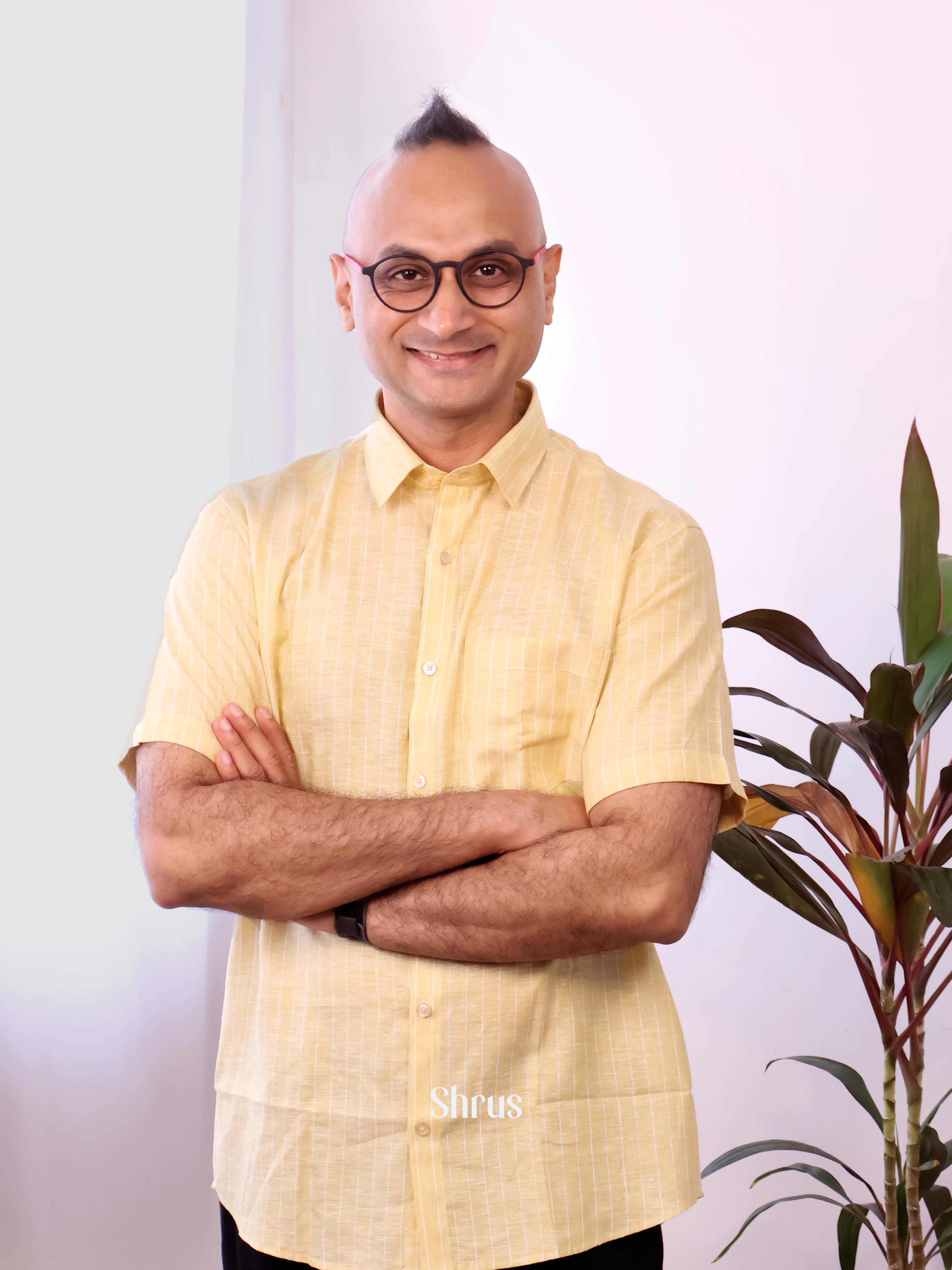 Pale Yellow - Pure Linen Shirt - Shop on Shrus.com