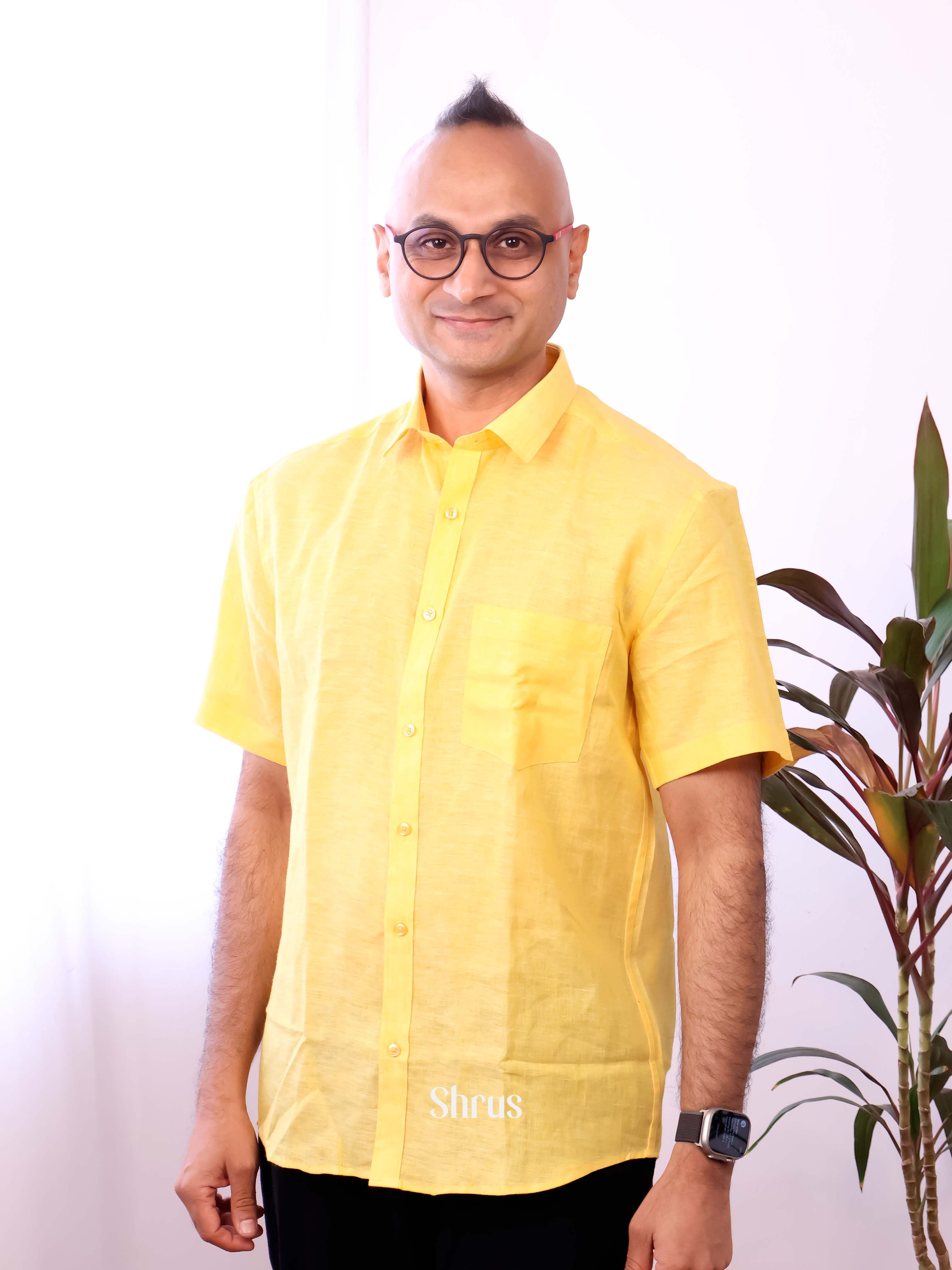 Yellow - Pure Linen Shirt - Shop on Shrus.com