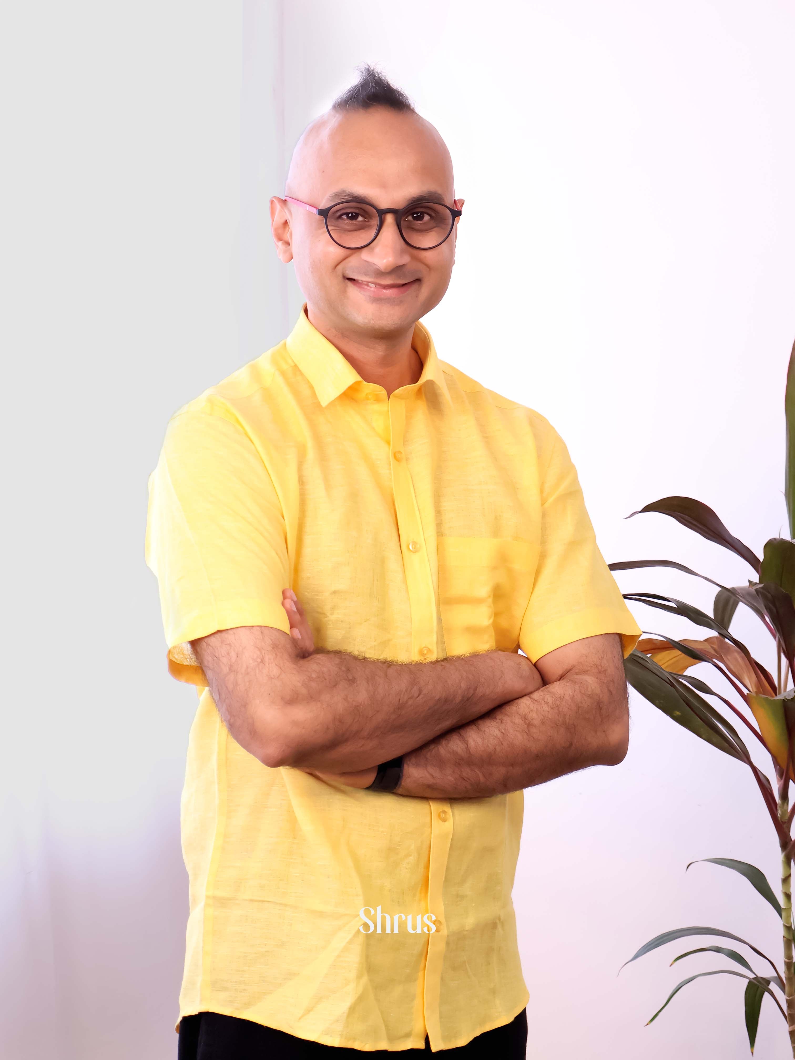 Yellow - Pure Linen Shirt - Shop on Shrus.com