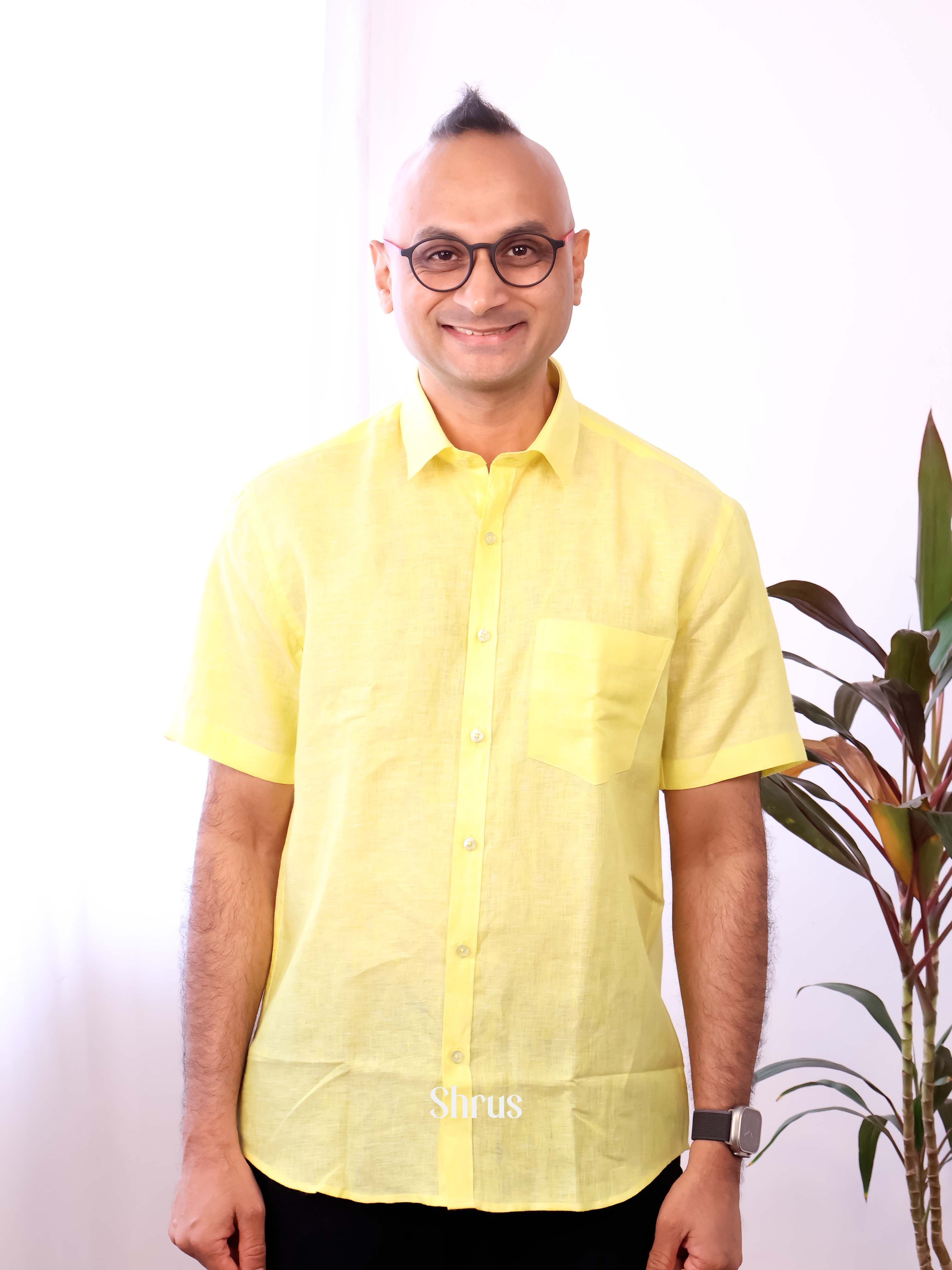 Yellow - Pure Linen Shirt - Shop on Shrus.com